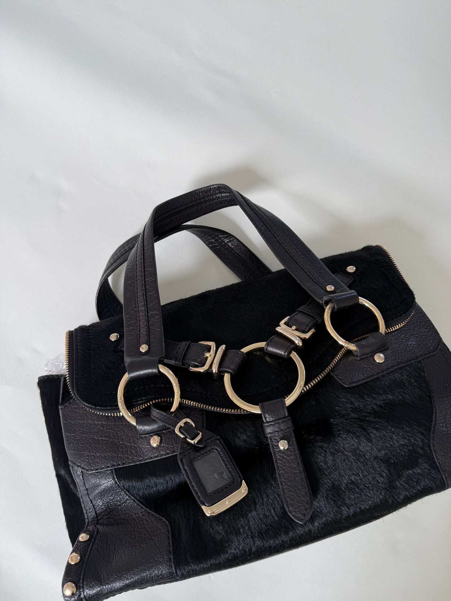 DKNY Pony Hair Studded Handbag