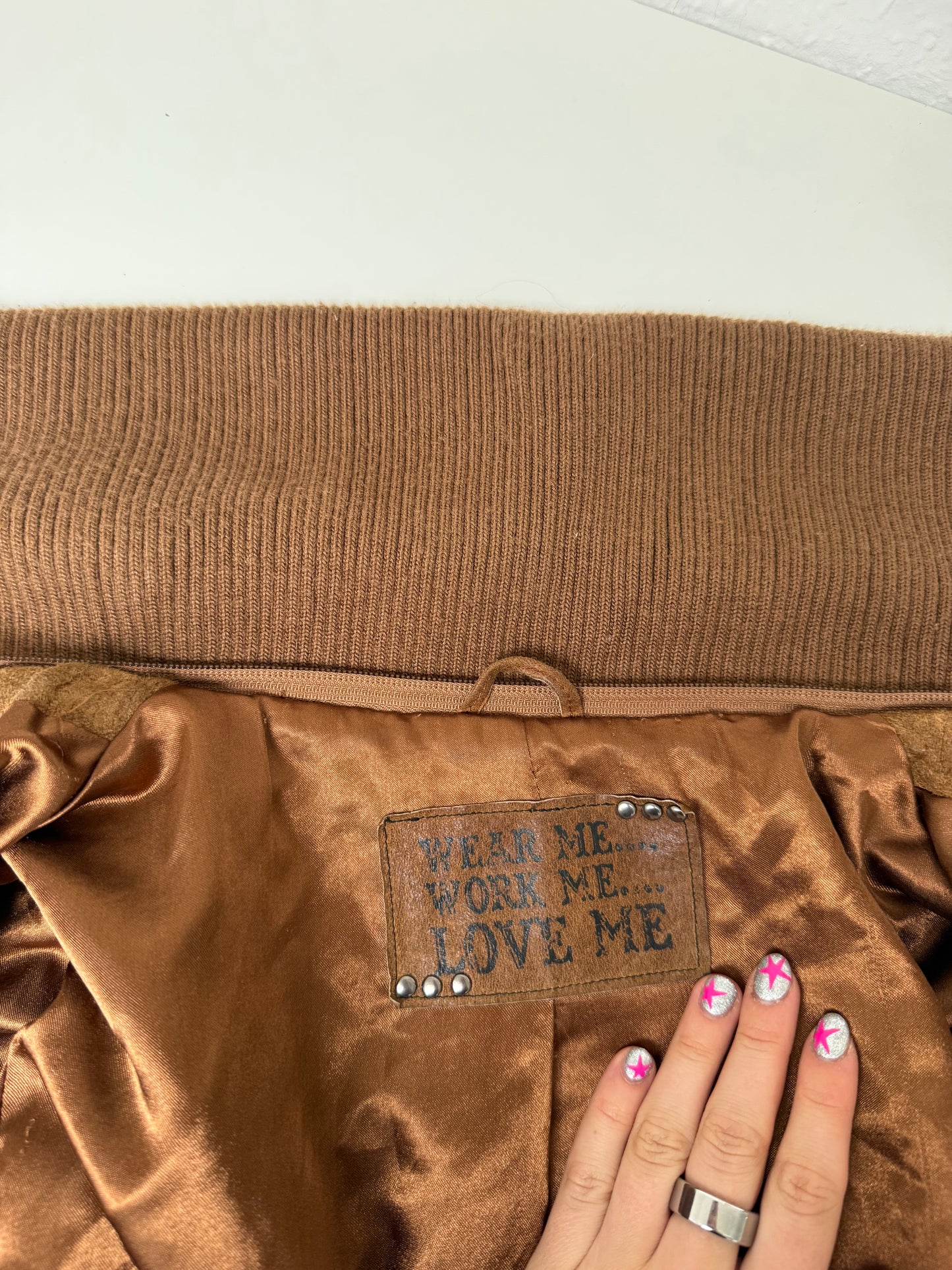 Leather Bomber Jacket (UK16)