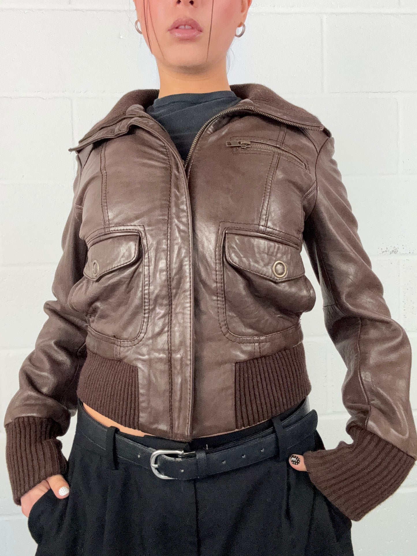 Brown Vintage Leather Jacket (UK10)