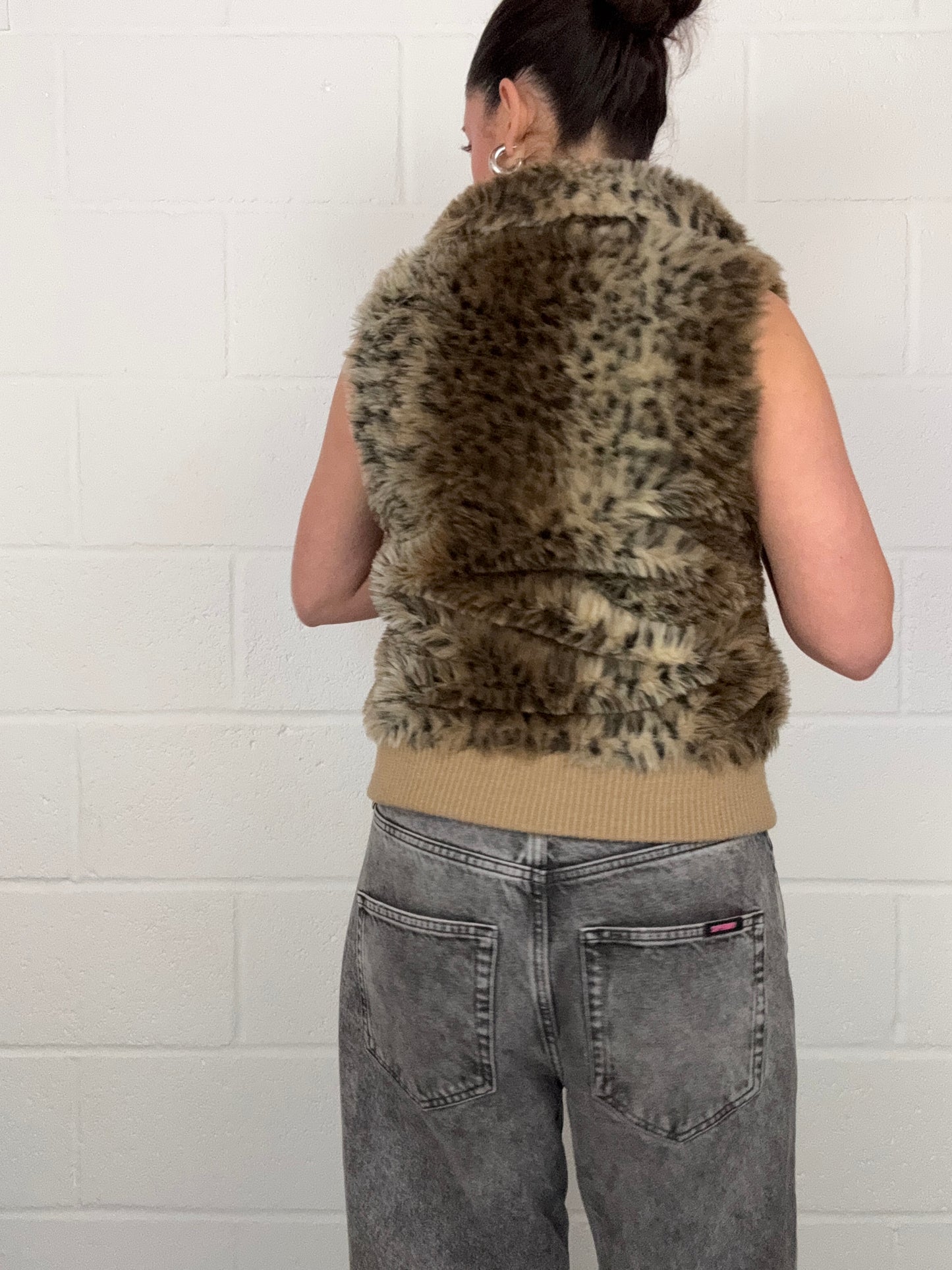 Y2K Leopard Faux Fur Gilet