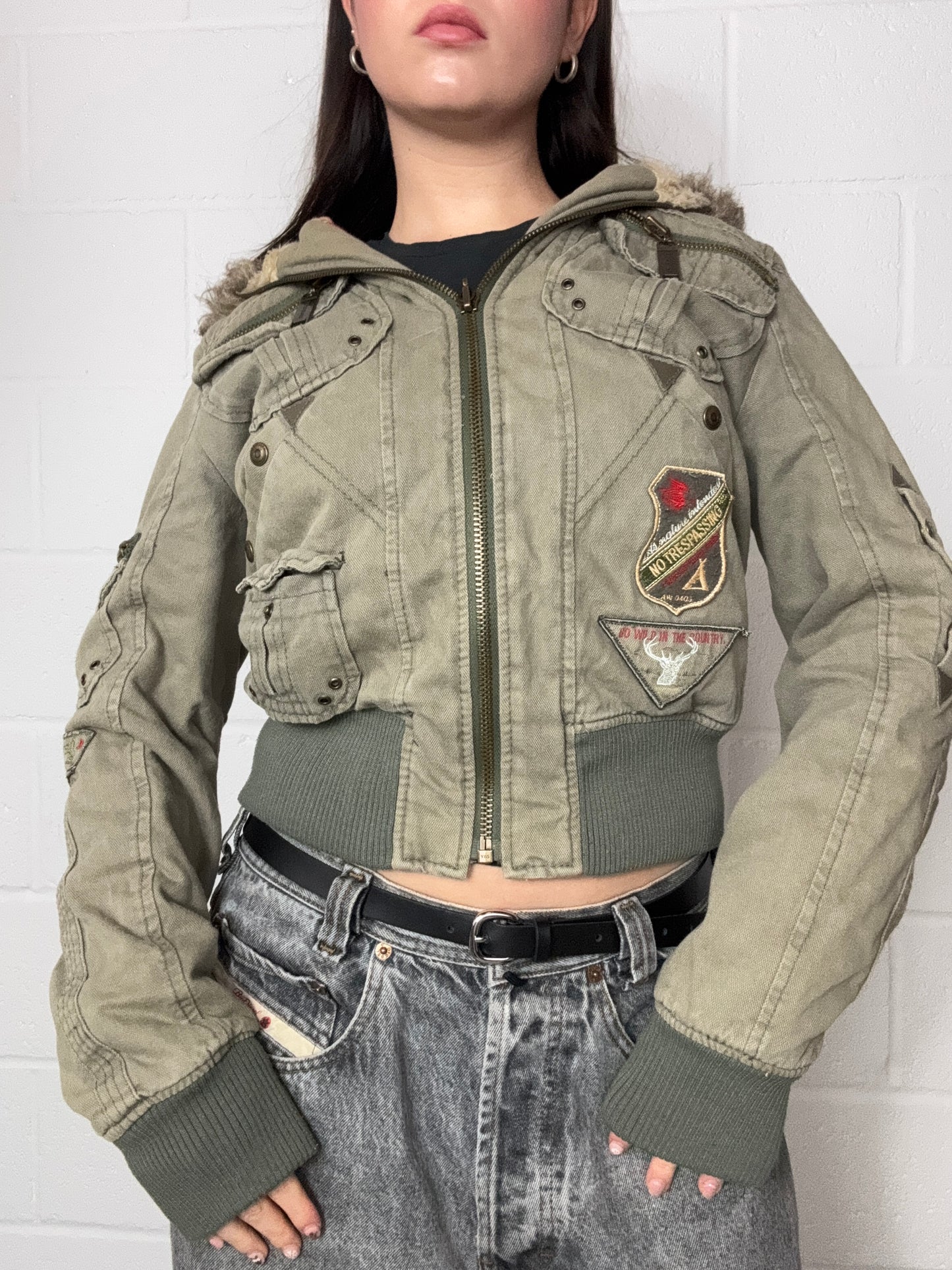 Khaki Cargo Jacket (UK10)