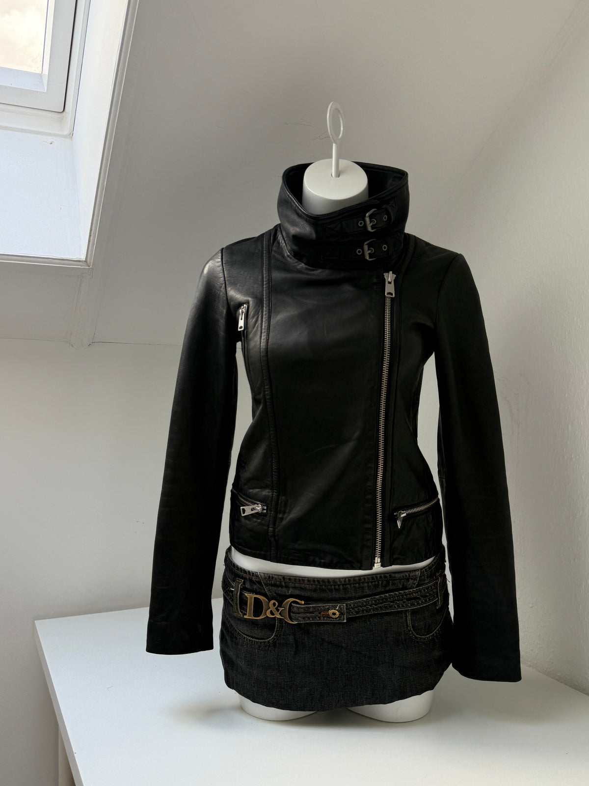 Allsaints Leather Buckle Jacket (UK8)