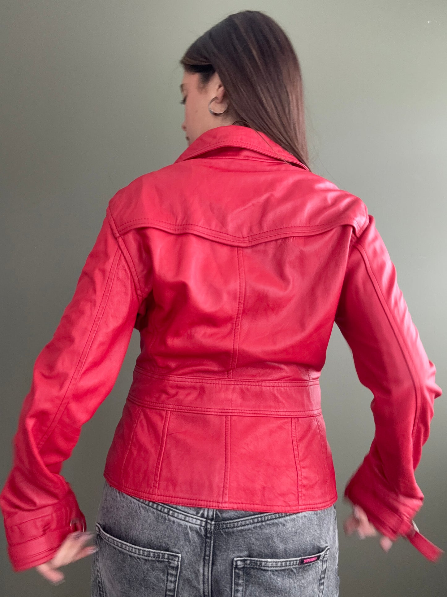 Red Leather Jacket (M)