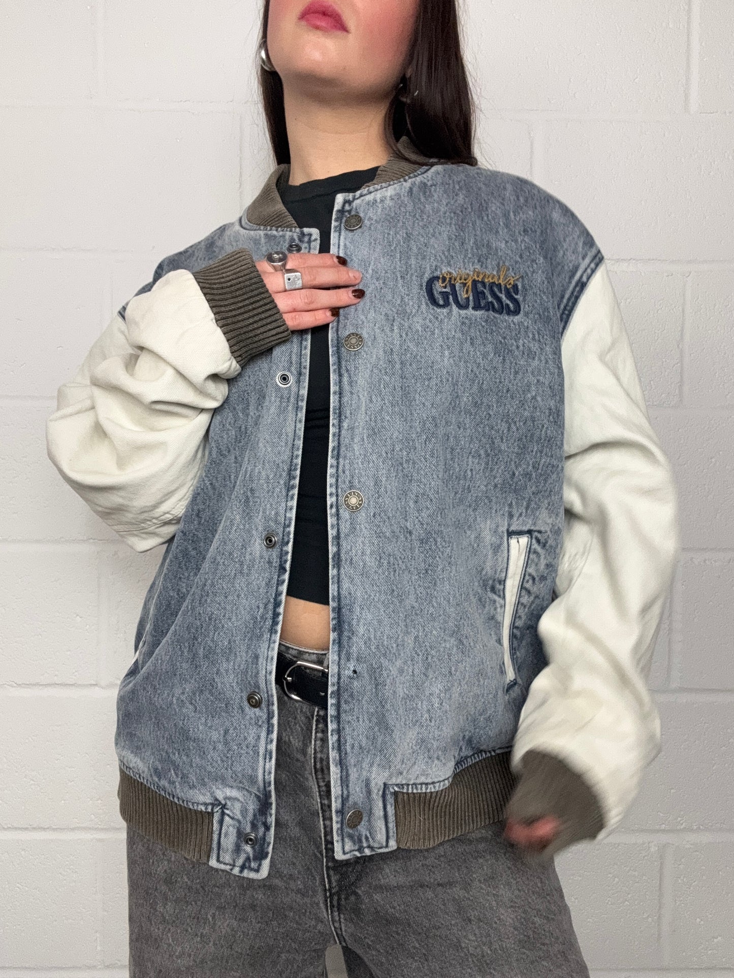 Guess Varsity Denim Jacket (M)