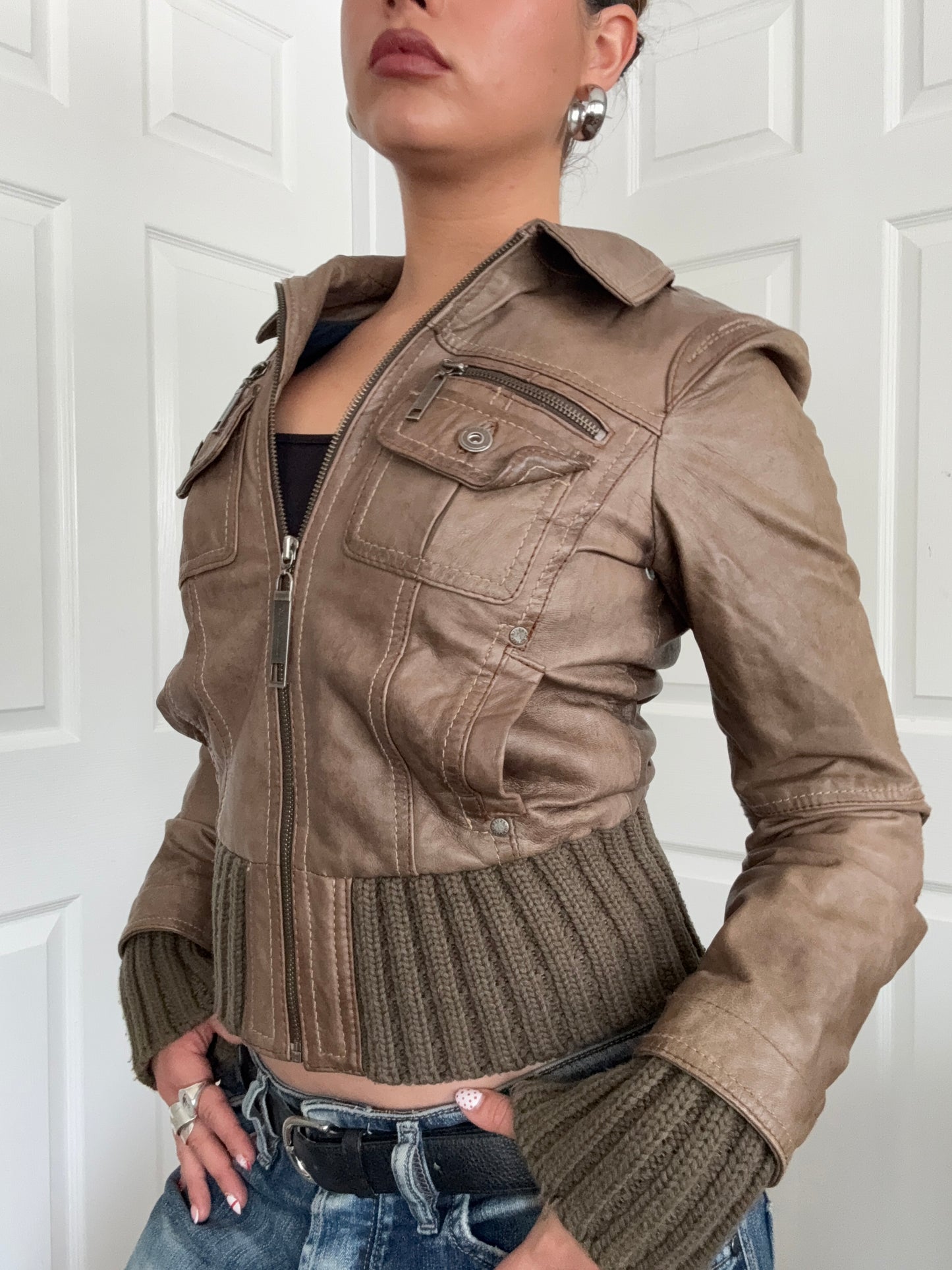 Leather Bomber Jacket (UK10)