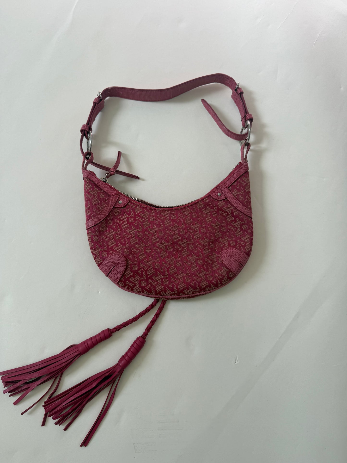 DKNY Pink Tassle Shoulder Bag
