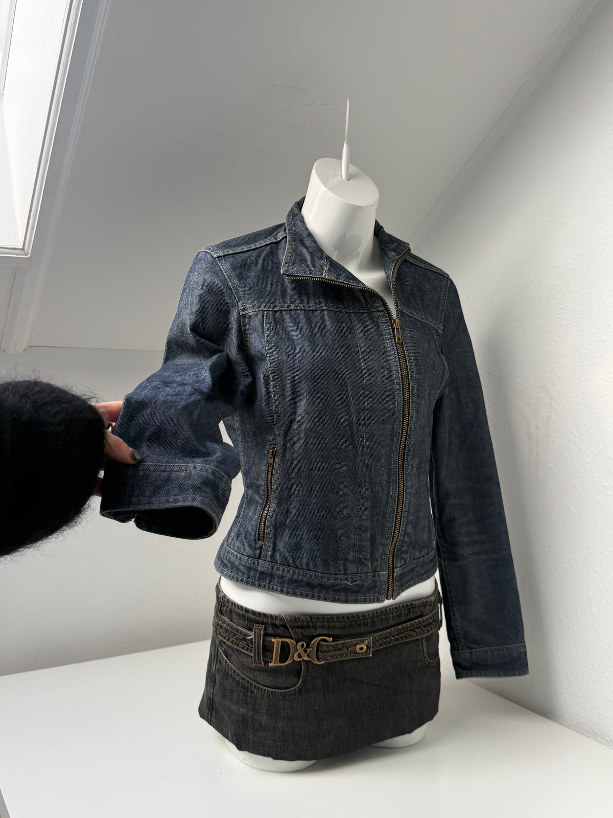 French Connection Asymmetric Denim Jacket (S)