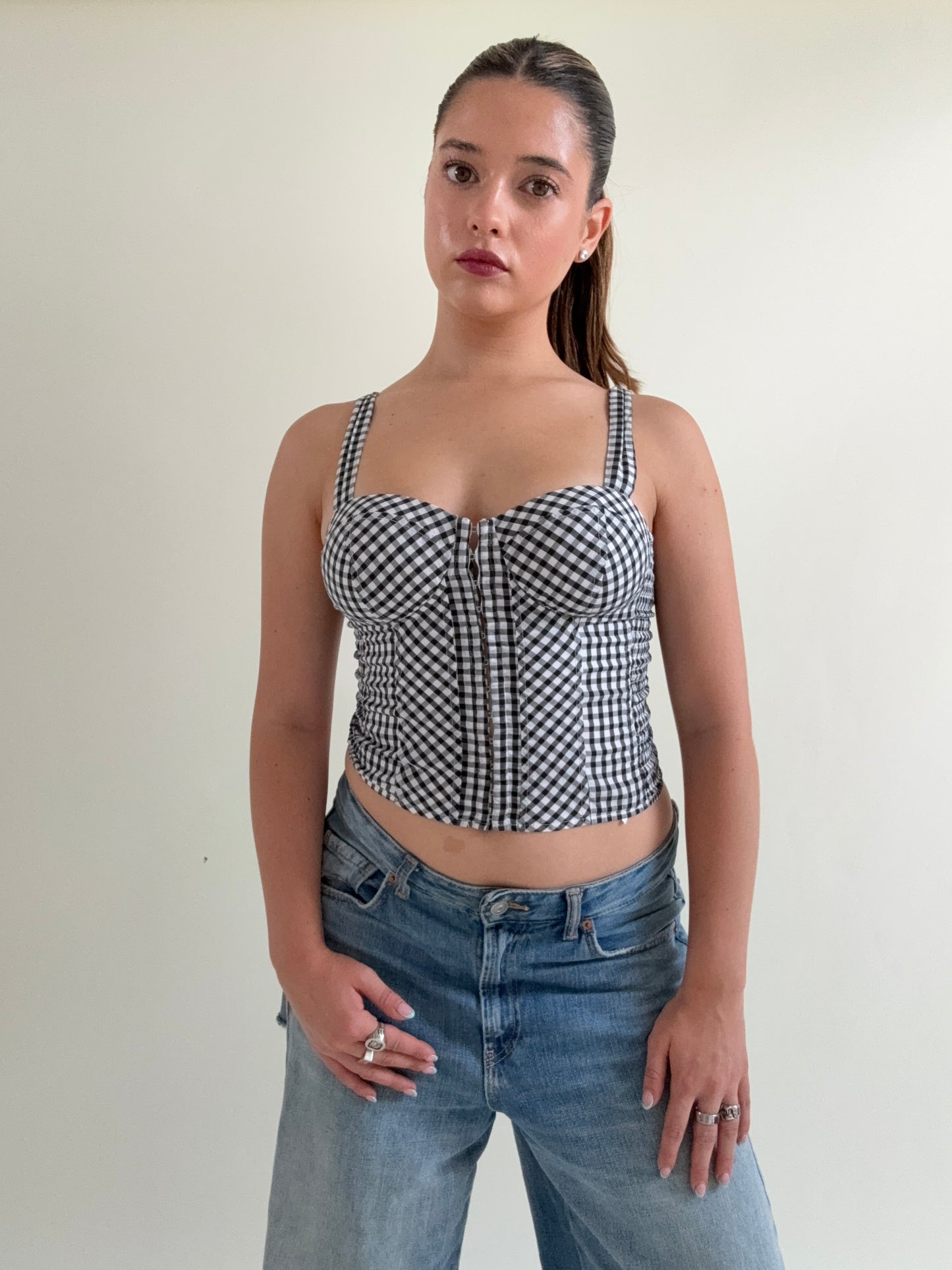Guess Gingham Corset Top (XS)