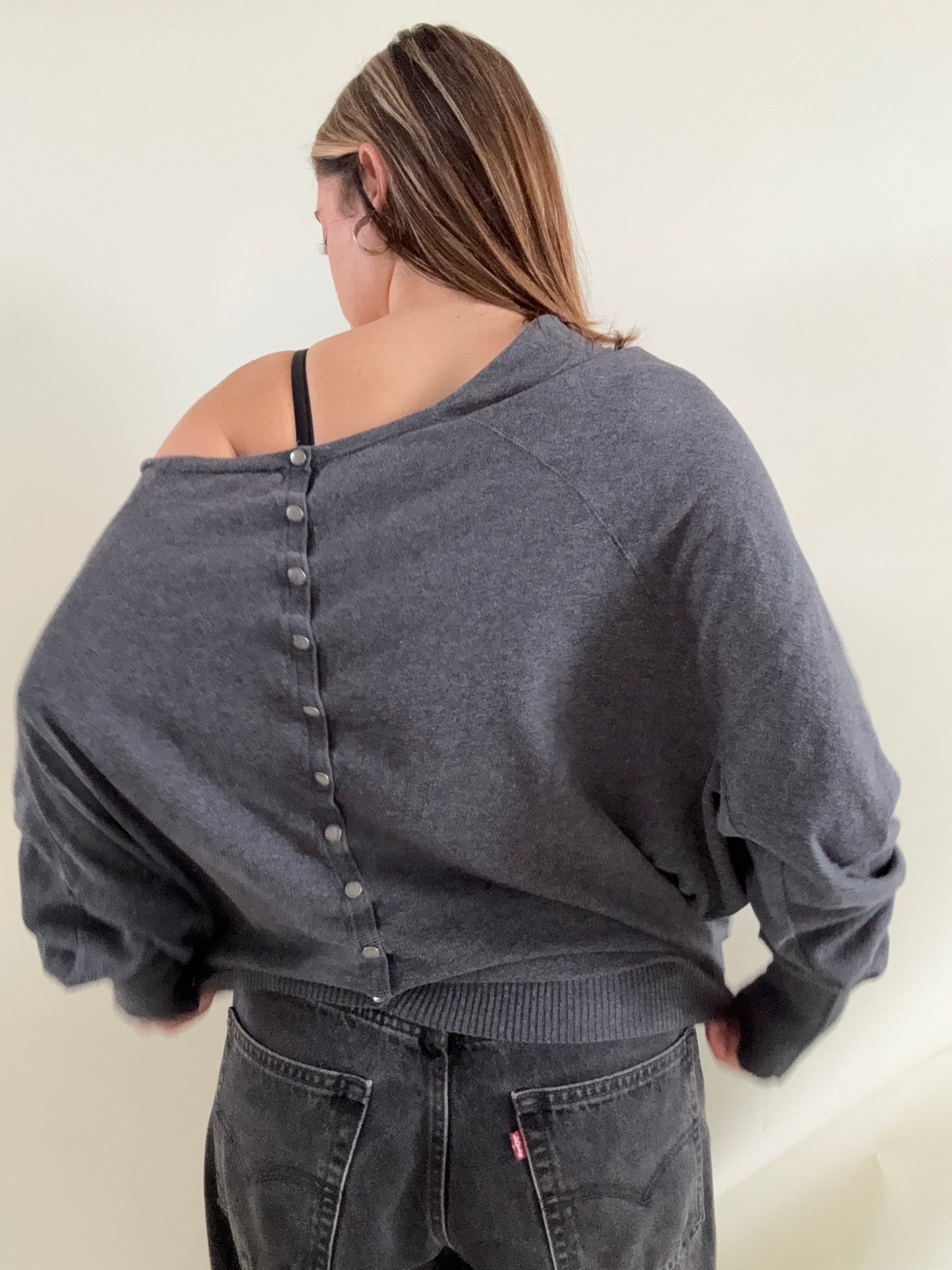 Allsaints Batwing Popper Jumper (UK14)