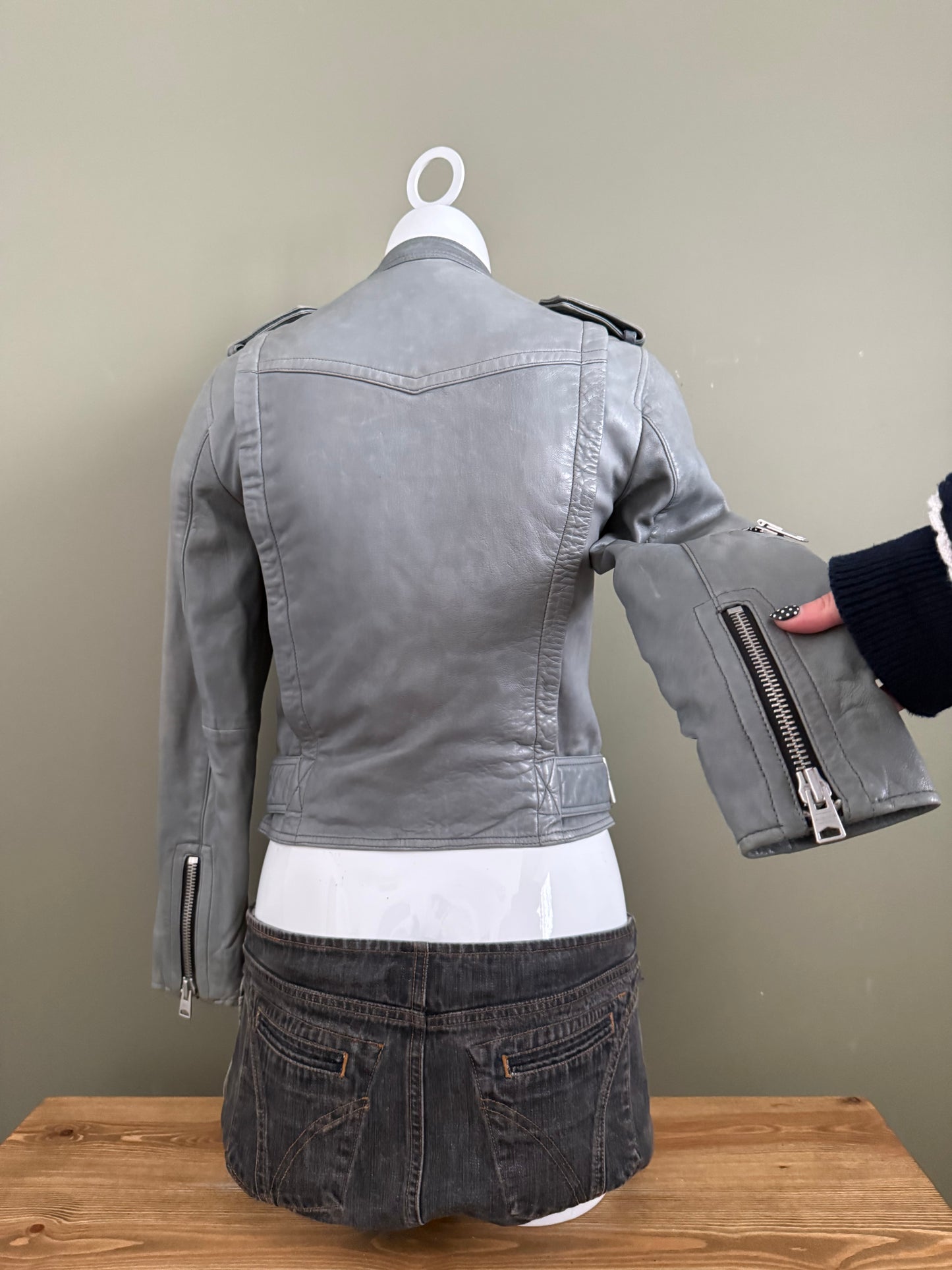 Allsaints Leather Biker Jacket (UK6)