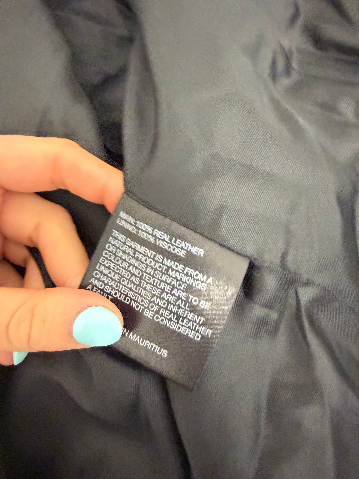 Karen Millen Leather Bomber Jacket (M)
