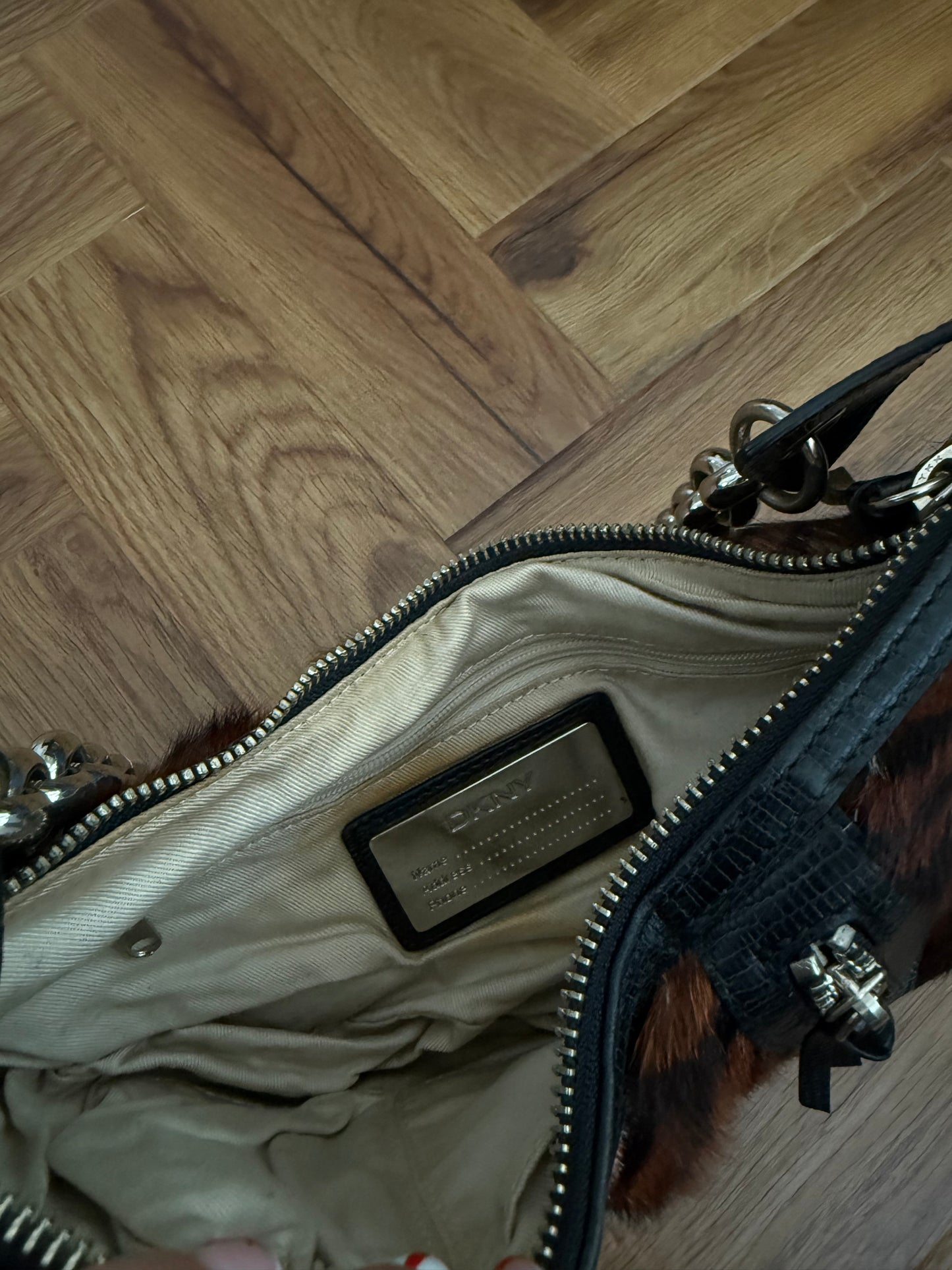 DKNY Faux Fur Shoulder Bag