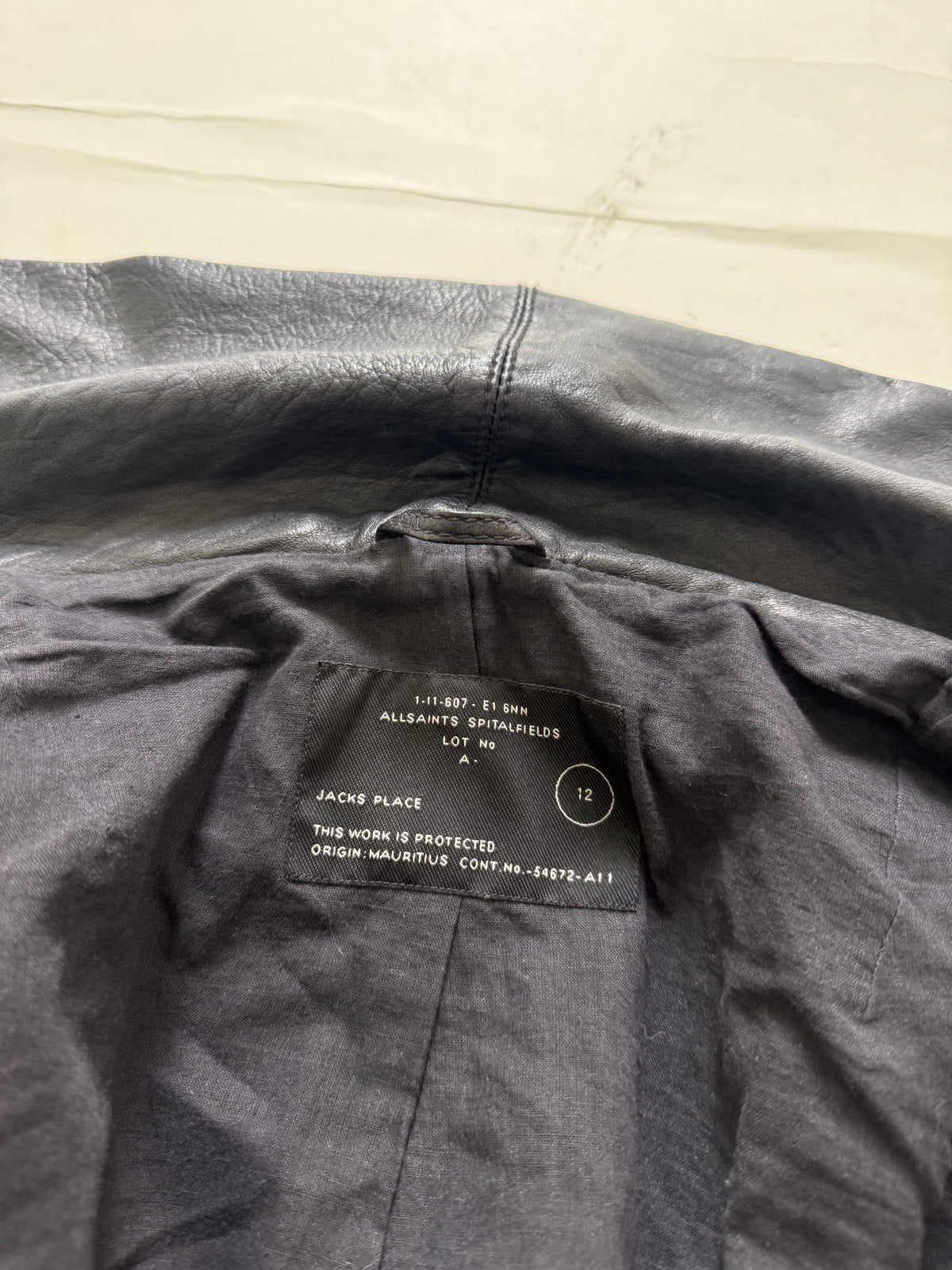 Allsaints Leather Asymmetric Jacket (UK12)