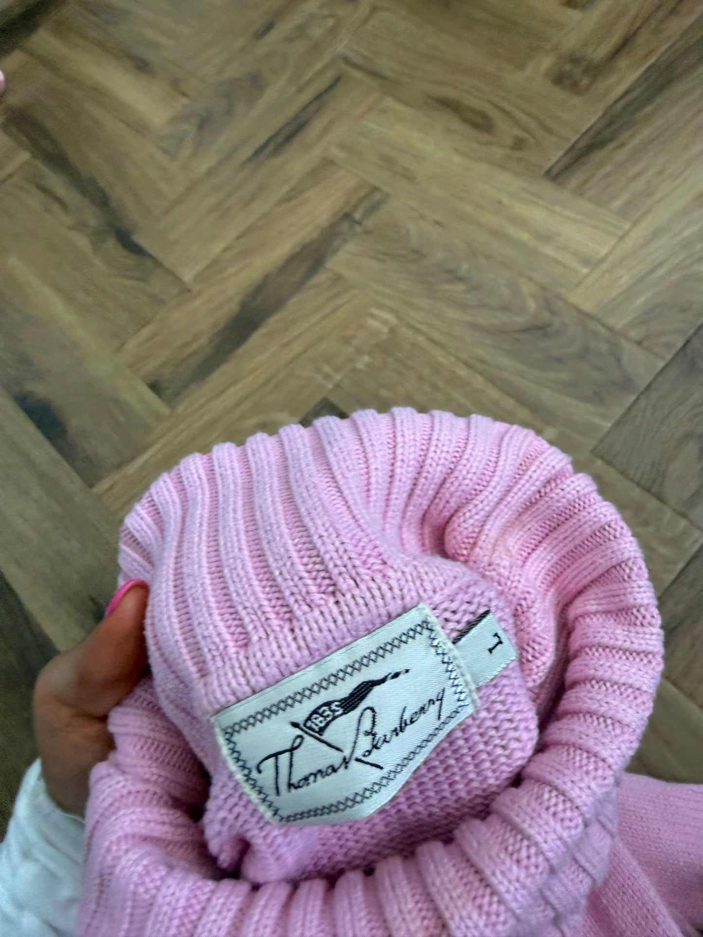 Thomas Burberry Pink Knit Jumper (L)