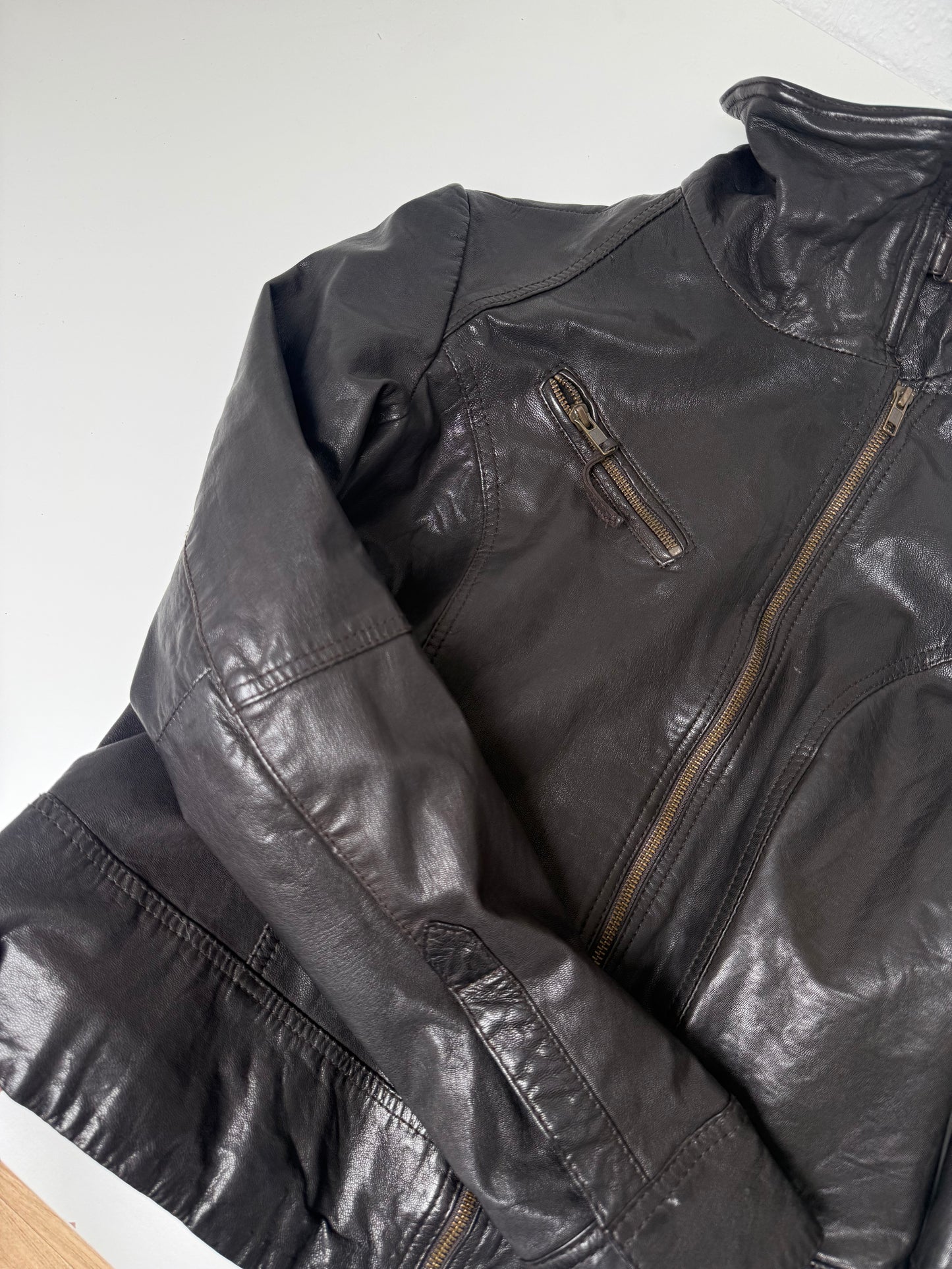 Allsaints Brown Leather Jacket (UK12)