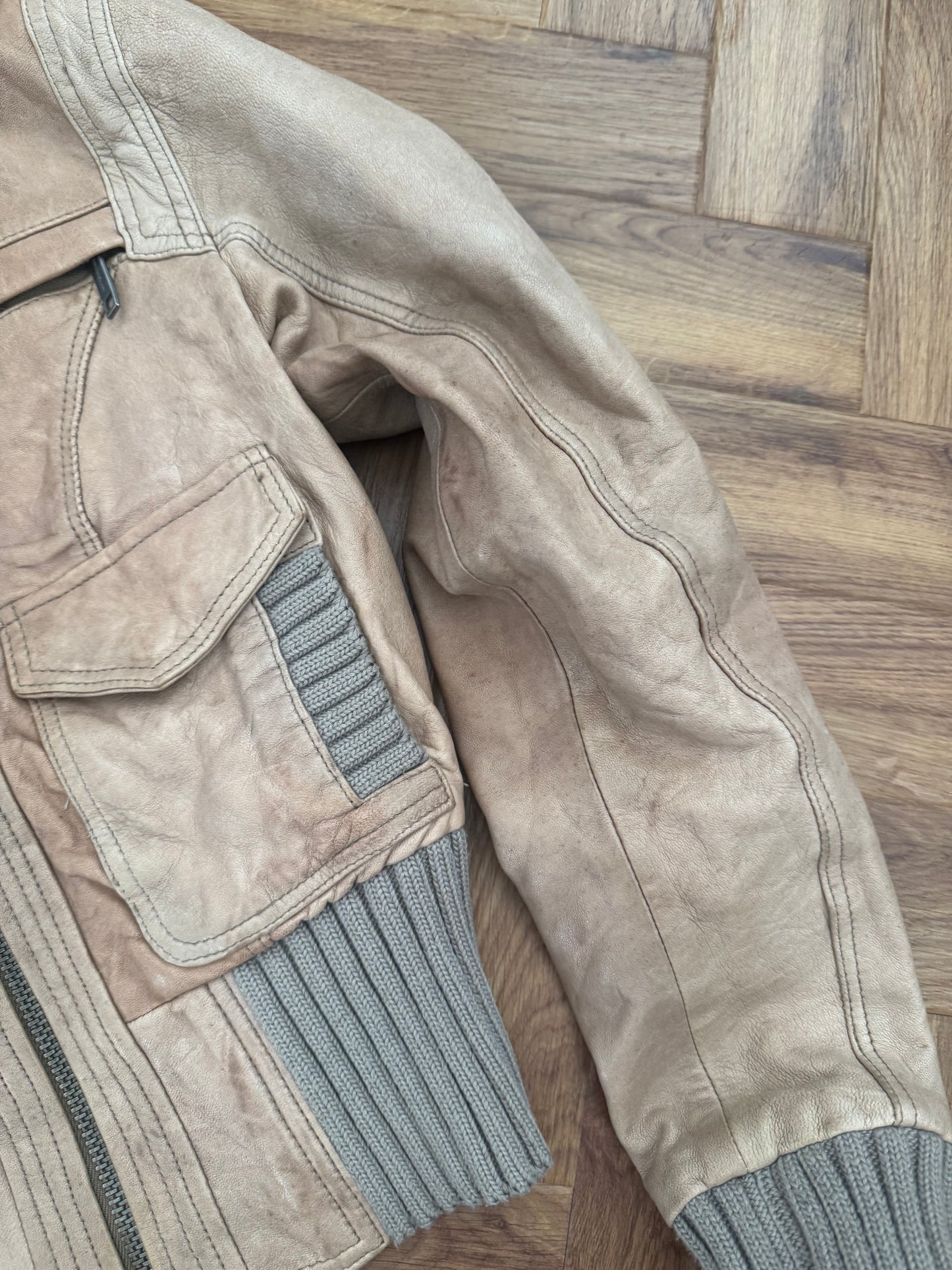 Leather Cargo Jacket (UK10)