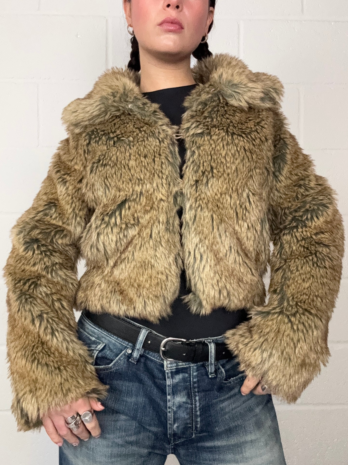 Y2K Faux Fur Jacket (UK10)