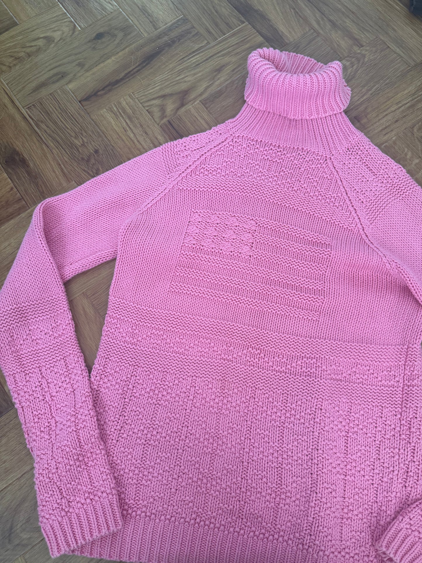 Ralph Lauren Pink Knit Flag Jumper (S)