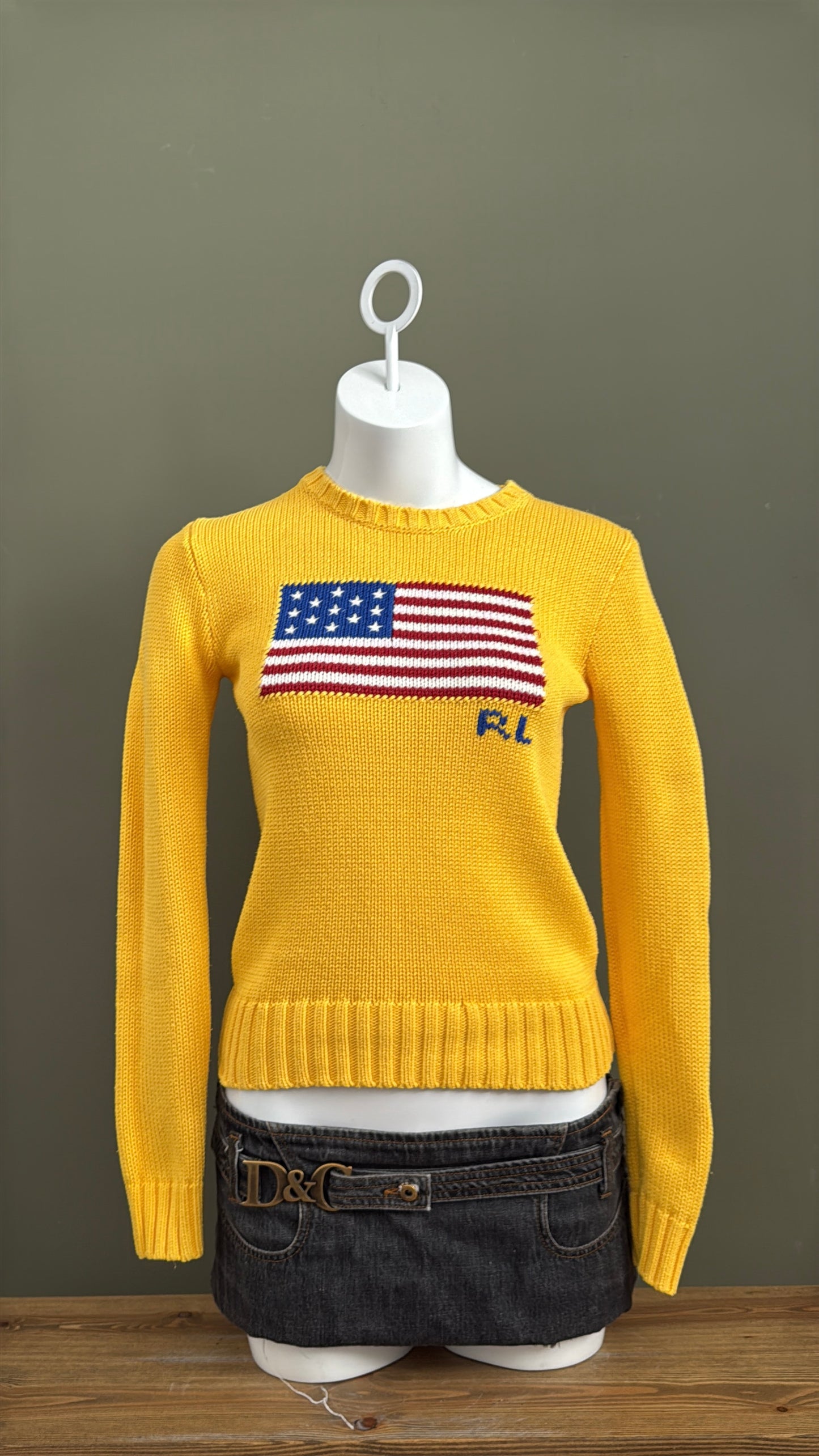 Ralph Lauren Yellow Knit Jumper (XS)