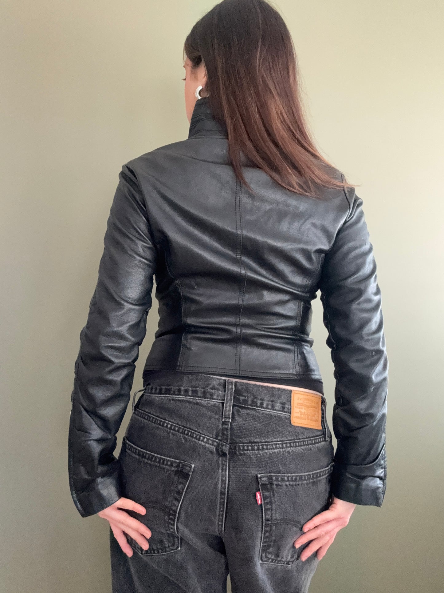 Fitted Leather Jacket (UK8)