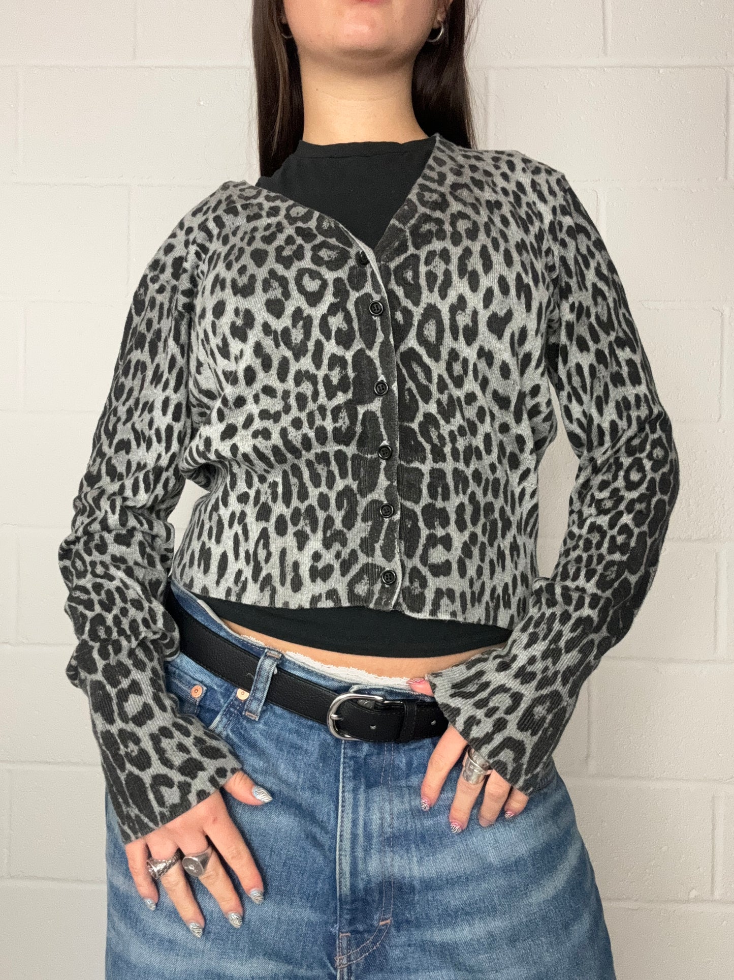 Leopard Knit Cardigan