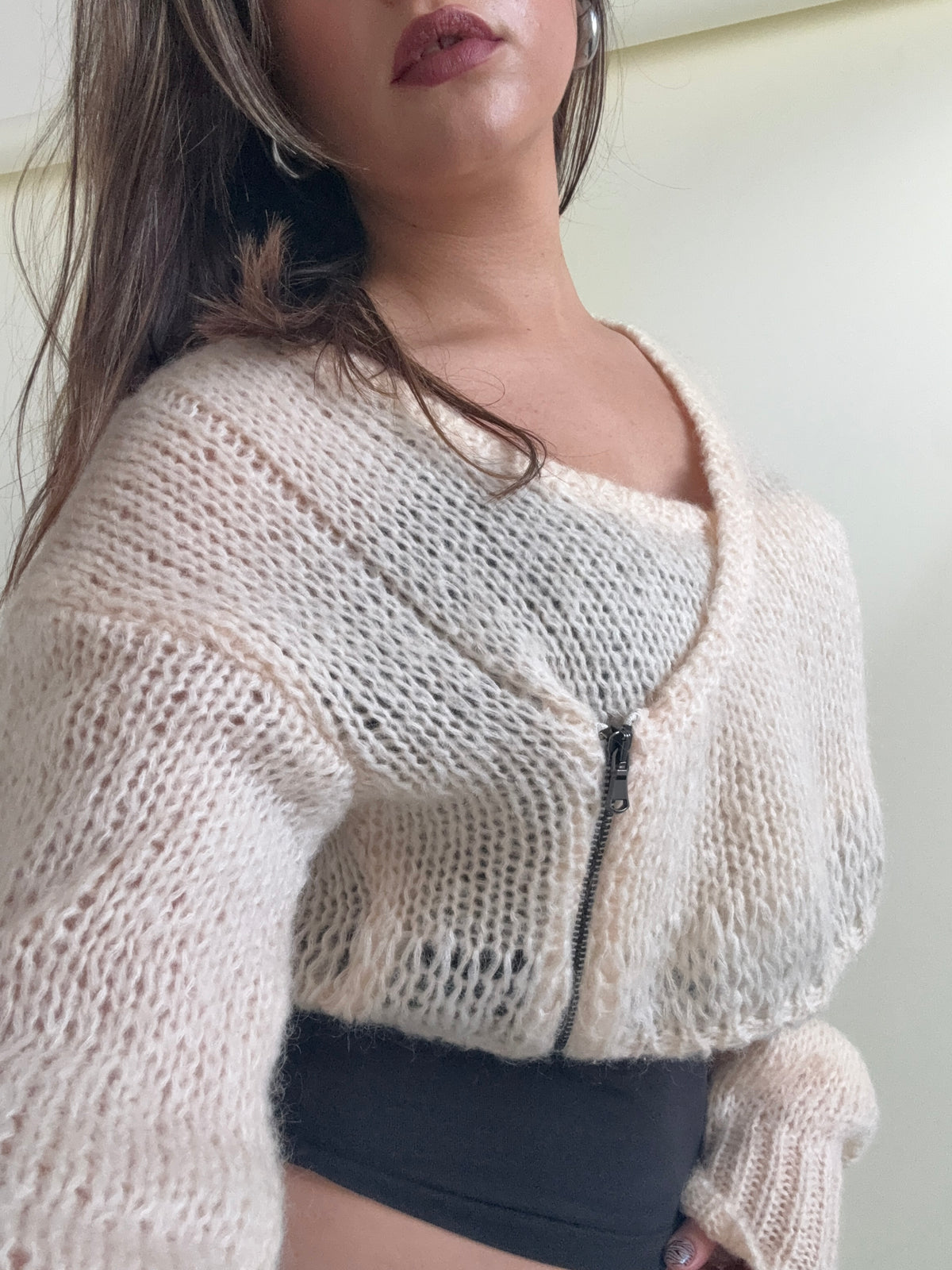 Diesel Mohair Knit Cropped Cardigan (S)