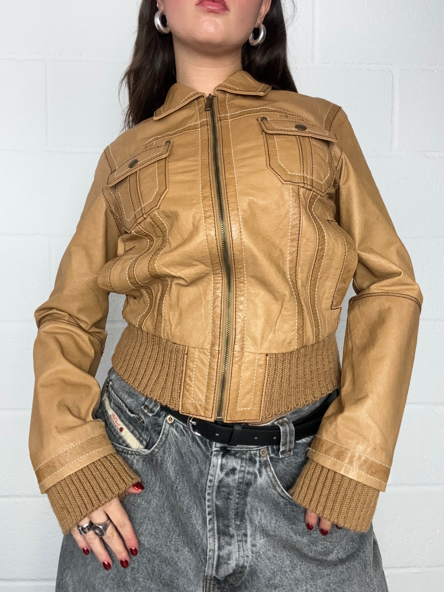 Y2K Leather Fitted Jacket