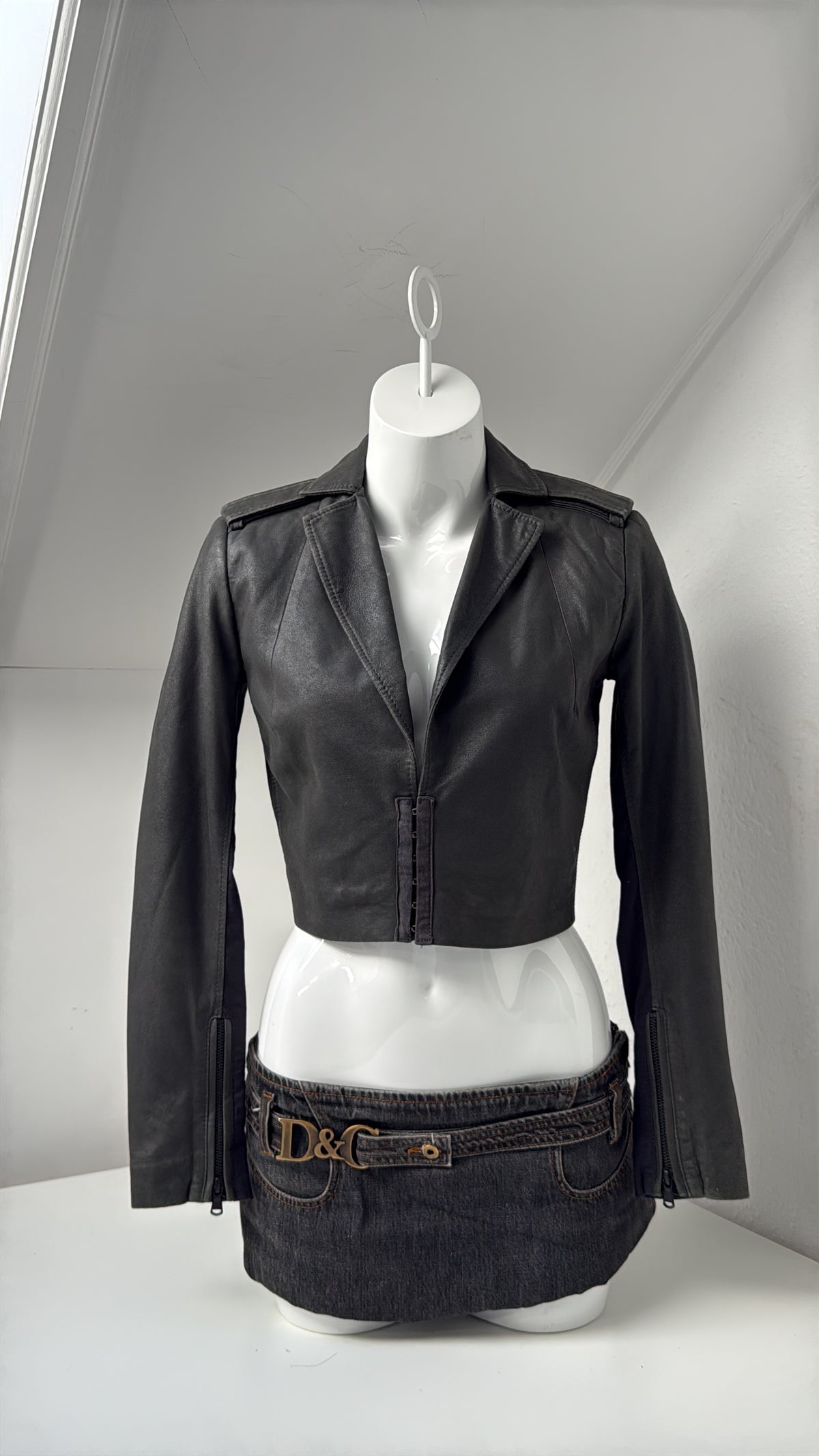 Diesel Leather Blazer Hook & Eye Jacket (XS)