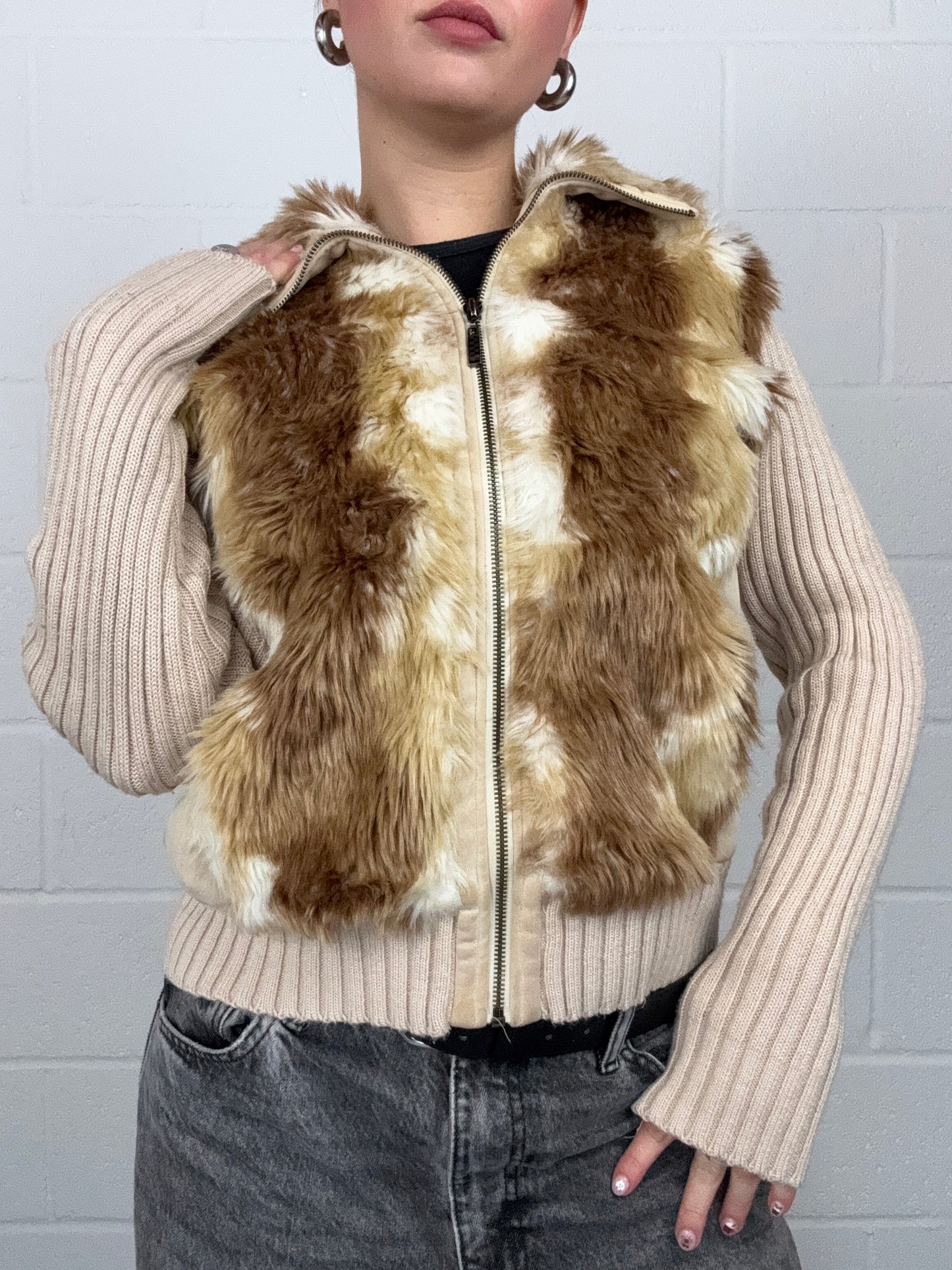 Faux Fur Zip Jumper (M)