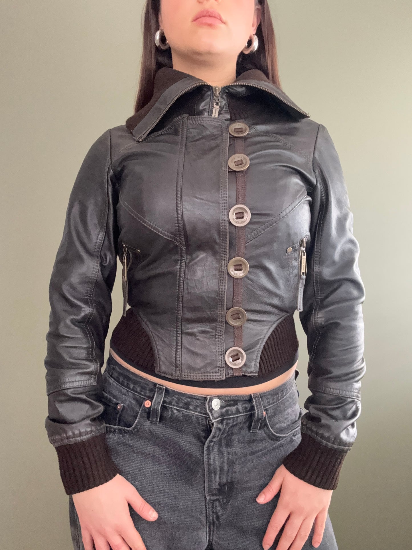 Fitted Leather Jacket (UK8)