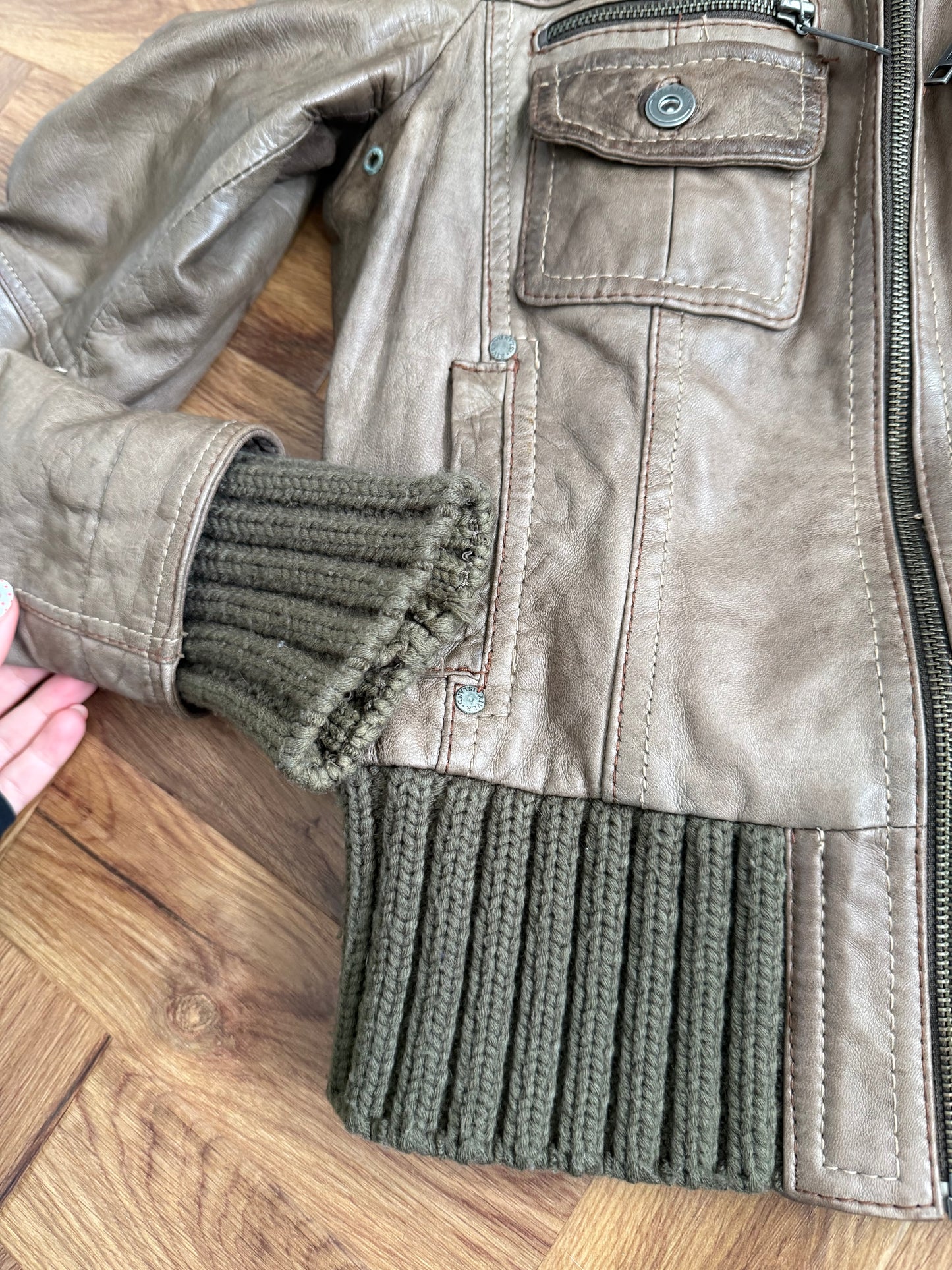 Leather Bomber Jacket (UK10)