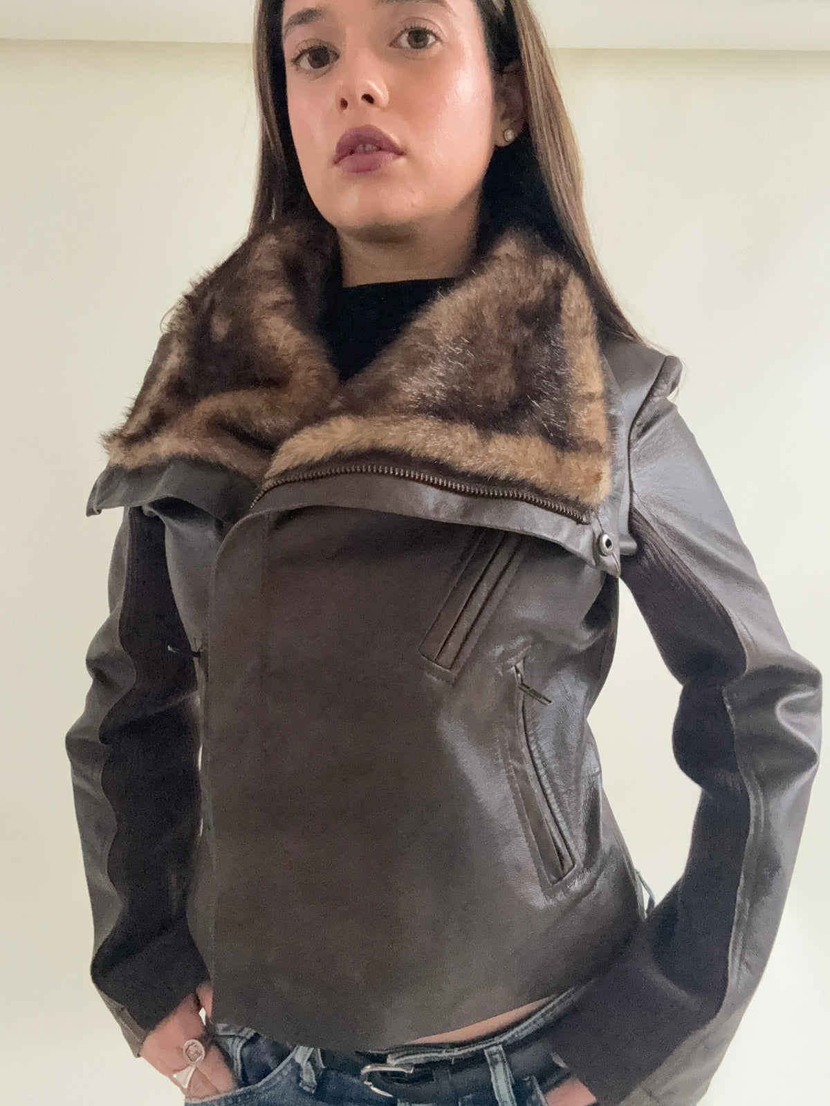 Morgan De Toi Asymmetric Leather Jacket (S)