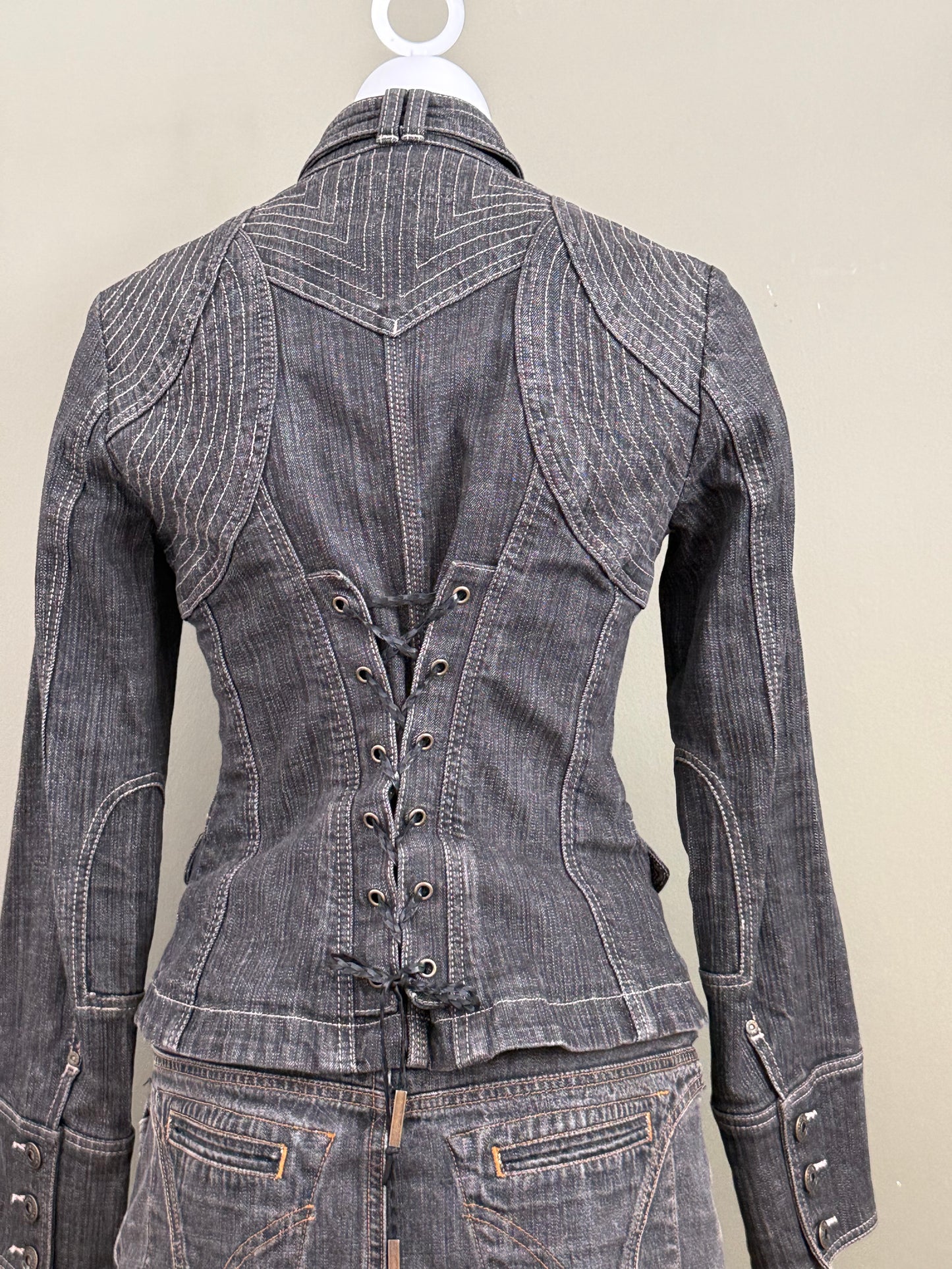 Karen Millen Denim Corset Jacket (UK12)