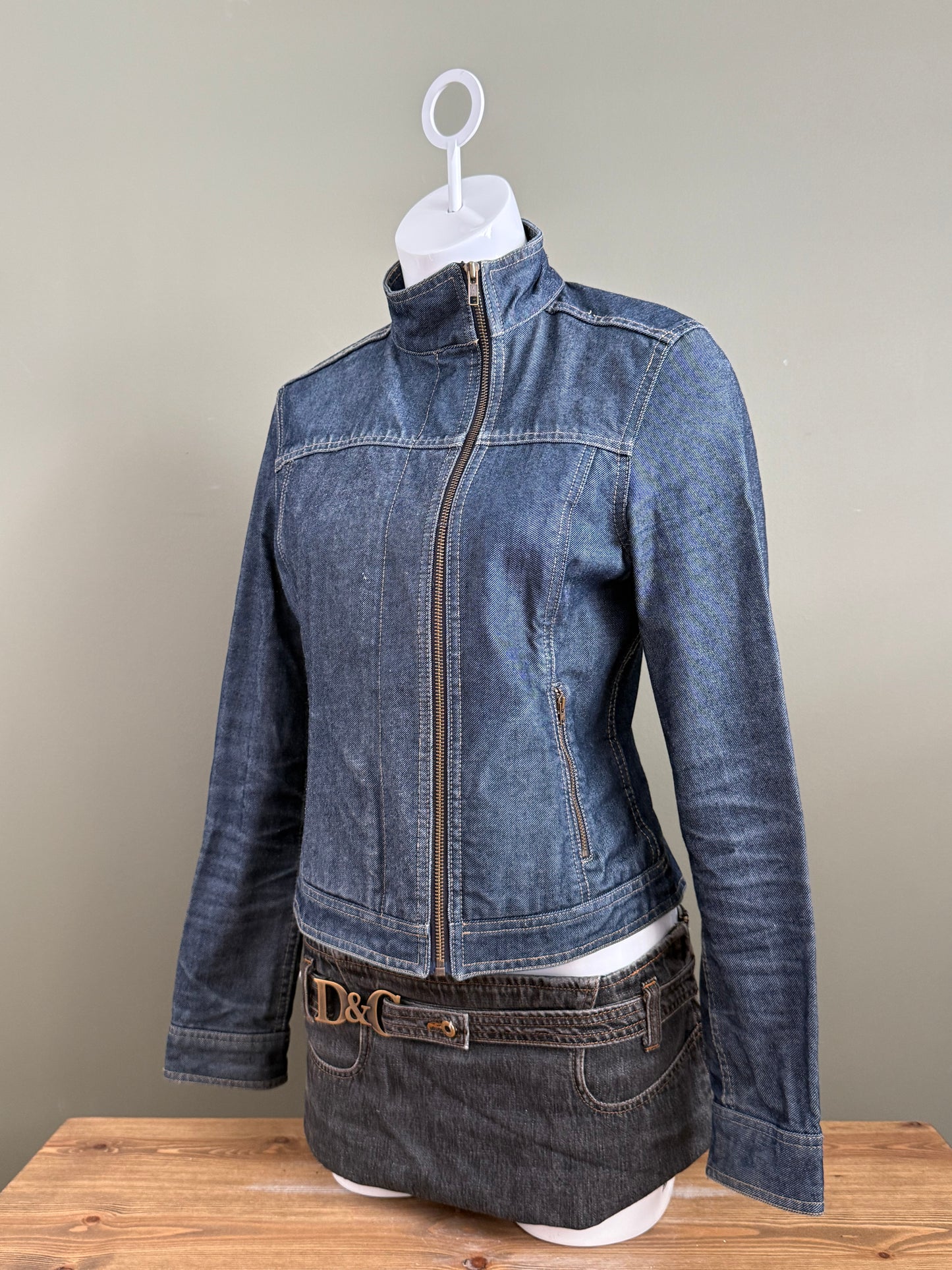 French Connection Asymmetric Denim Jacket (M)