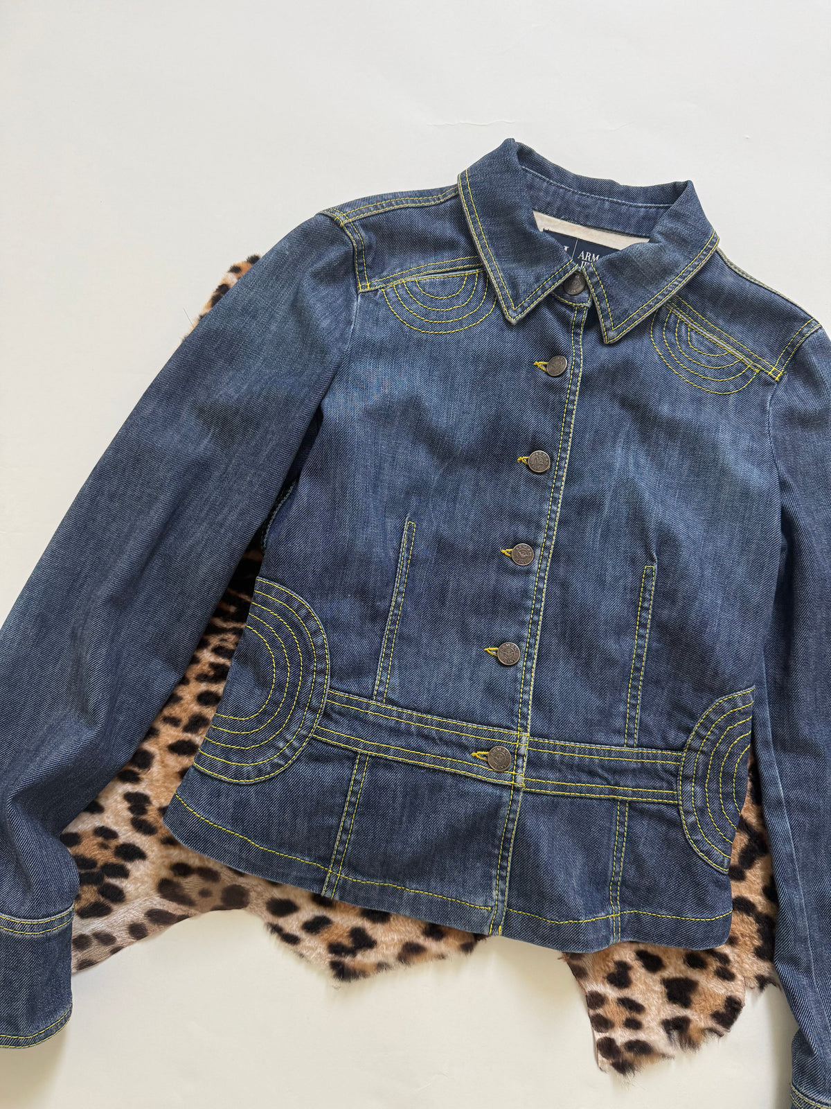 Vintage Armani Denim Military Style Jacket (UK14)