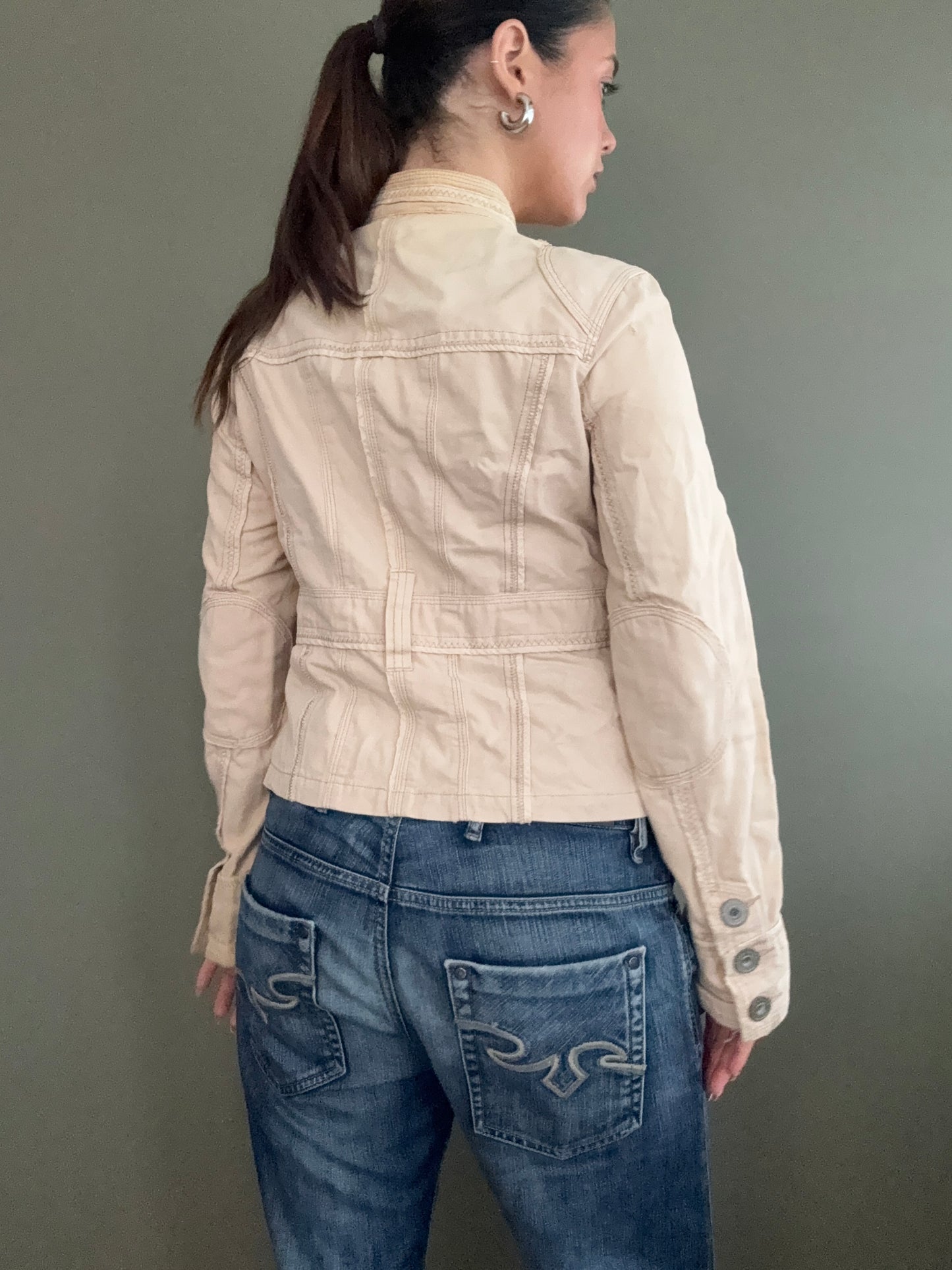 Beige Utility Button Up Jacket (UK14)