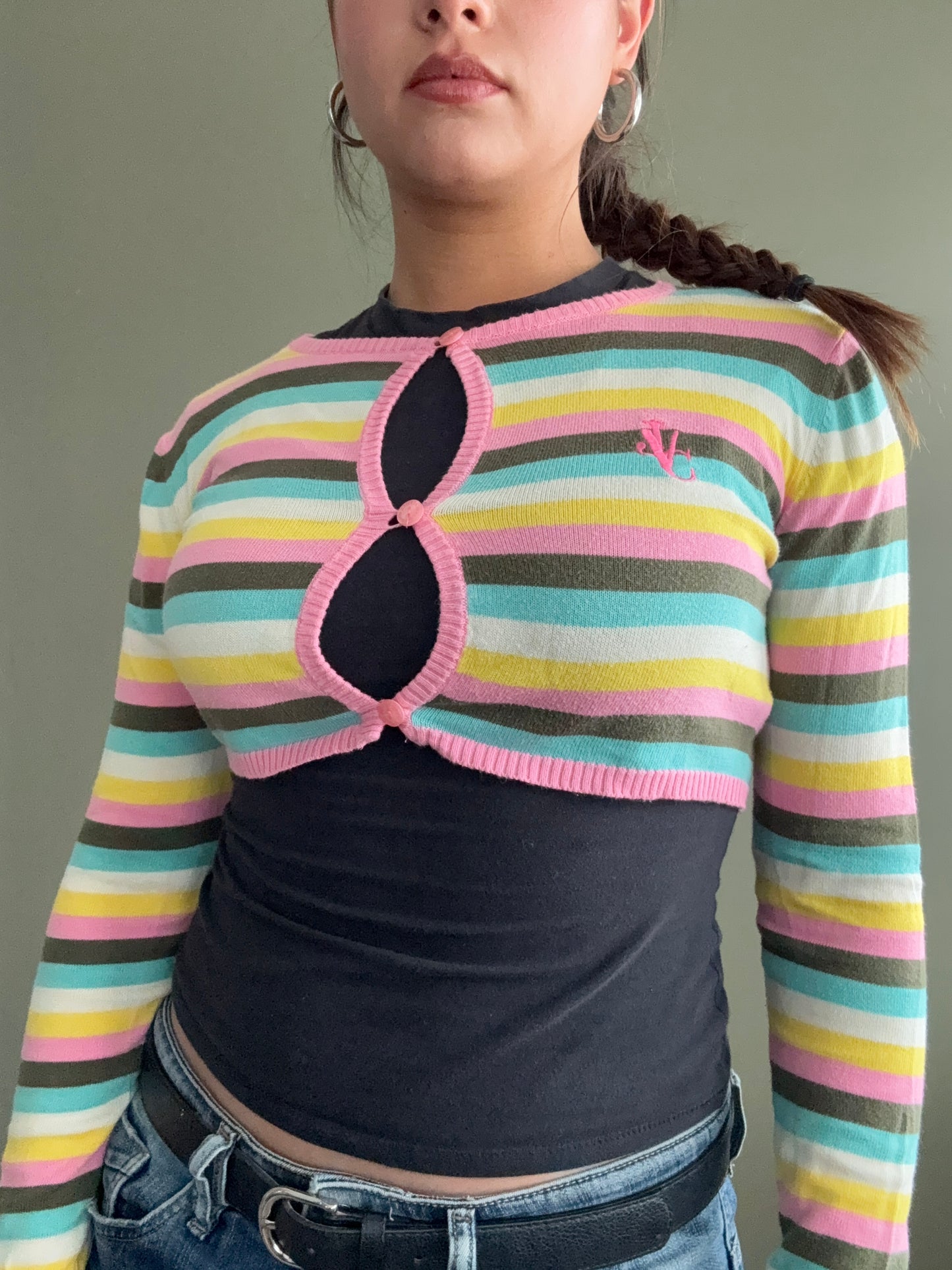 Versace Striped Cardigan (XS)