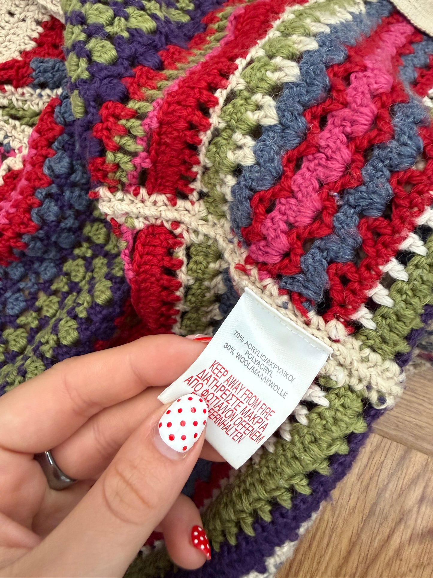 Vintage Crochet Zip Jumper (UK10)