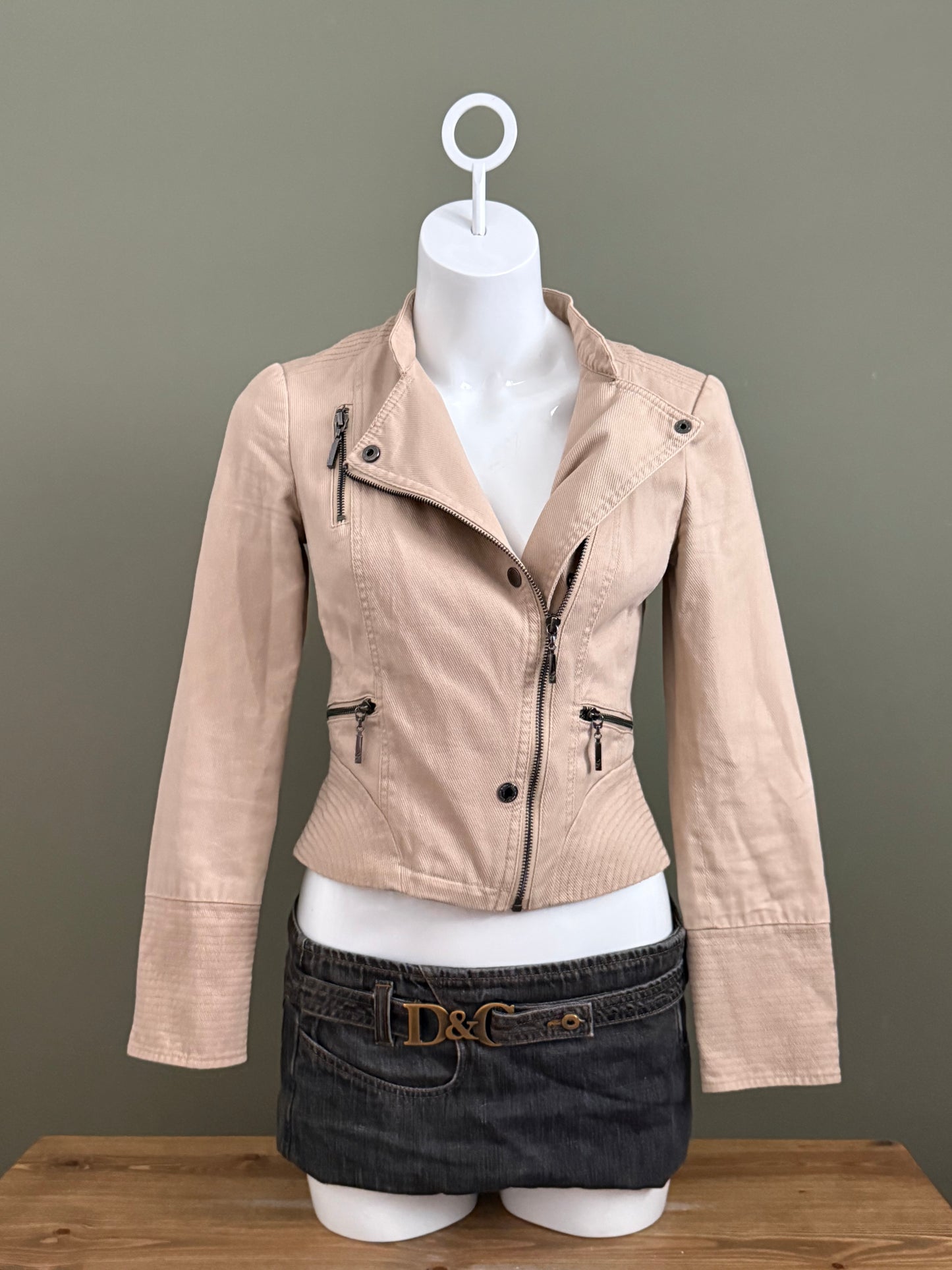 Asymmetric Zip Military Jacket (UK8)