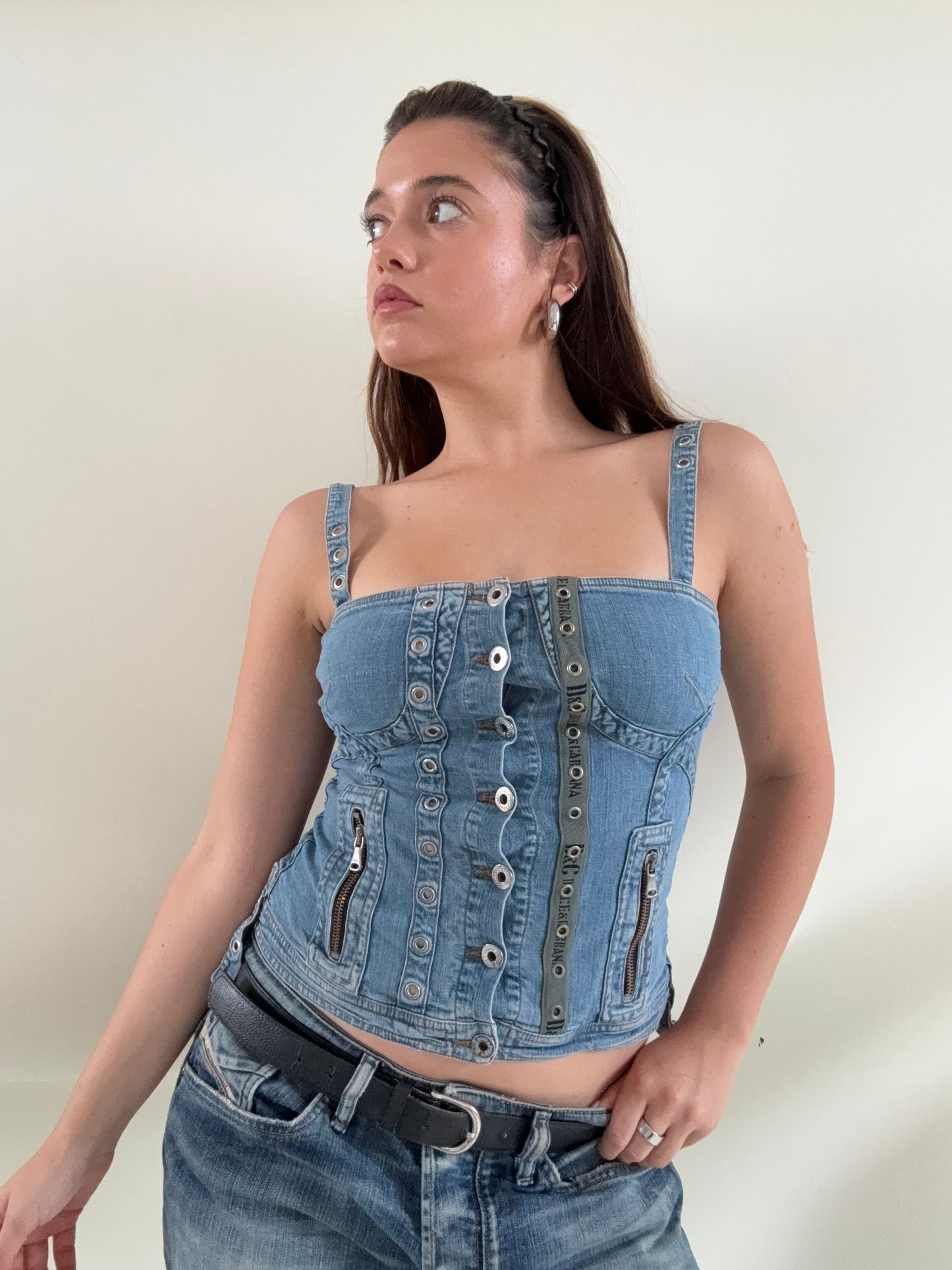 Dolce & Gabbana Denim Corset Top (XS)