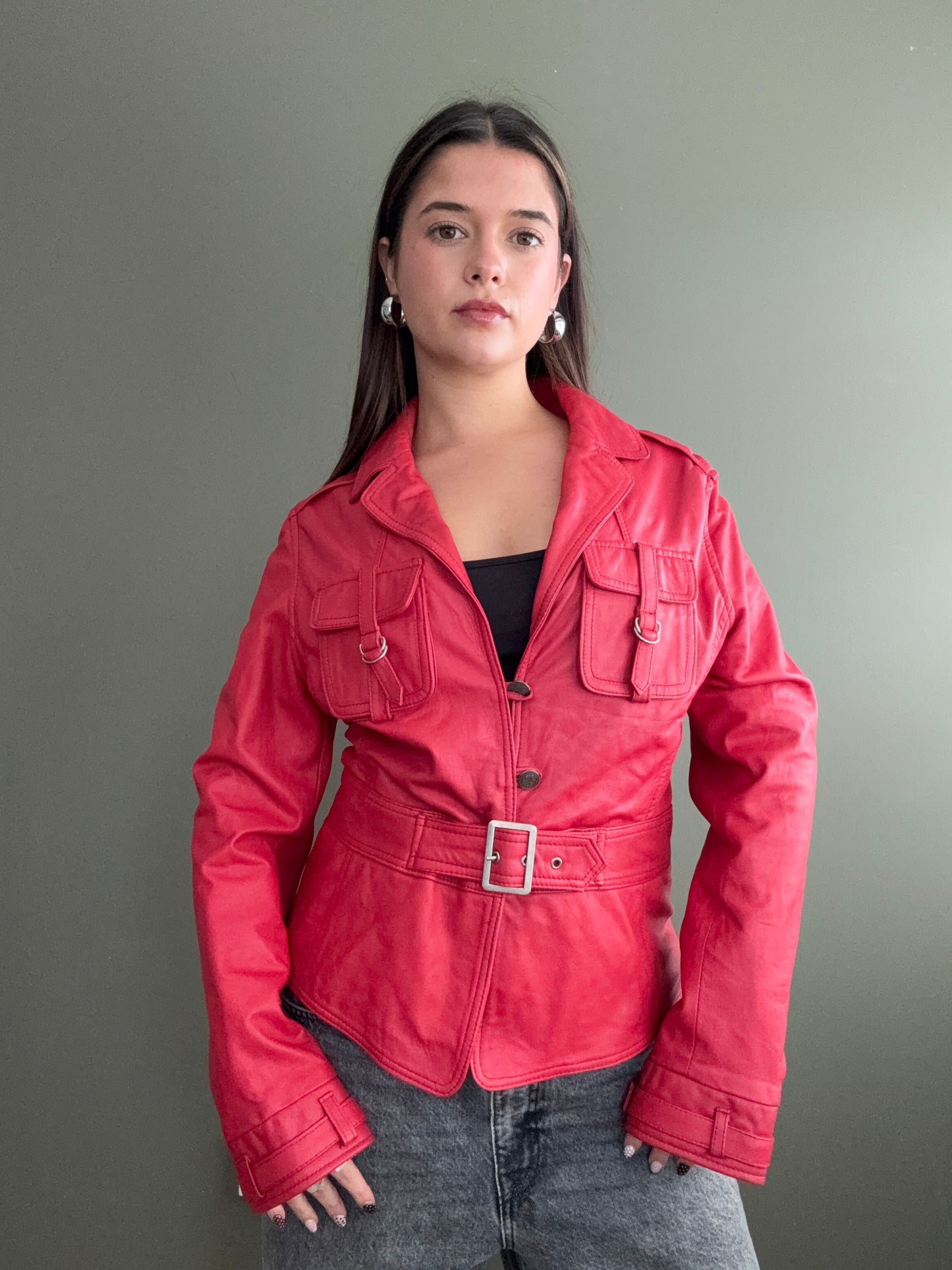 Red Leather Jacket (M)