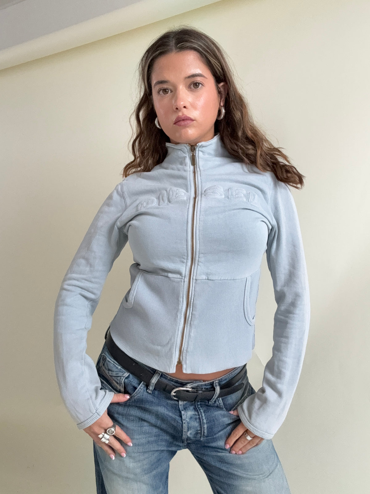 Diesel Baby Blue Zip Jumper (S)