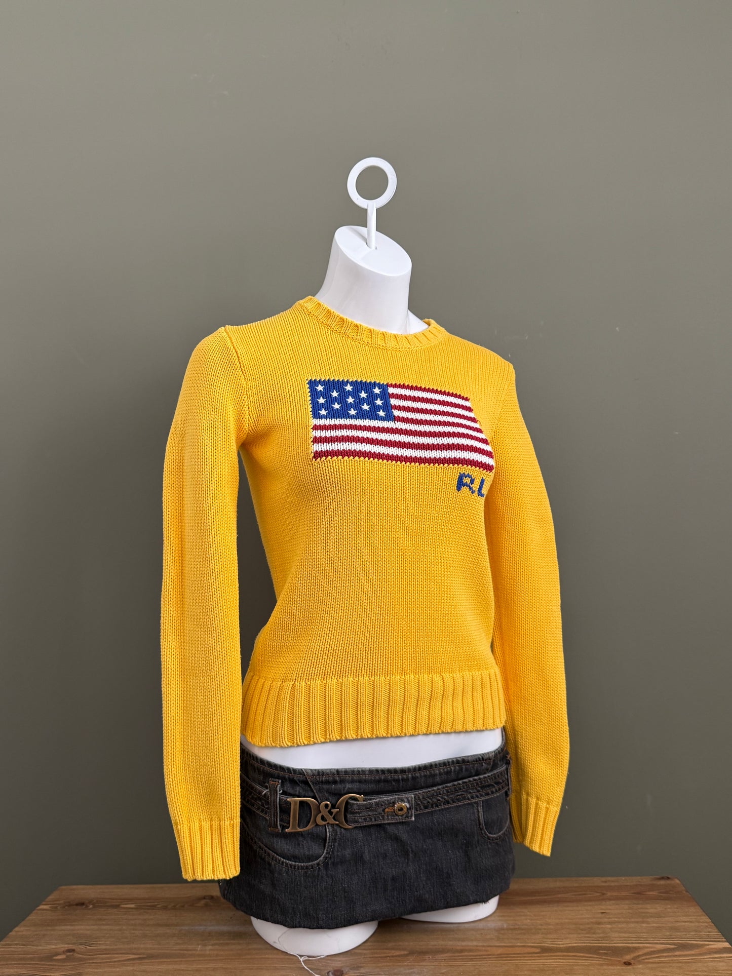 Ralph Lauren Yellow Knit Jumper (XS)
