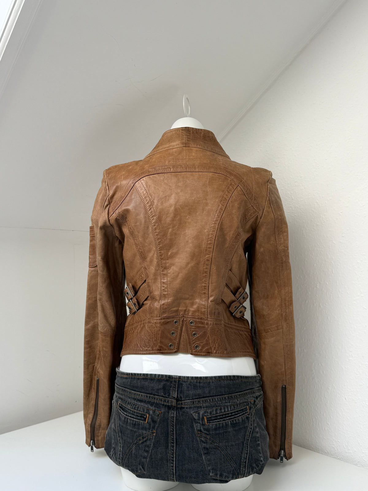 Vintage Diesel Leather Cropped Jacket (M)