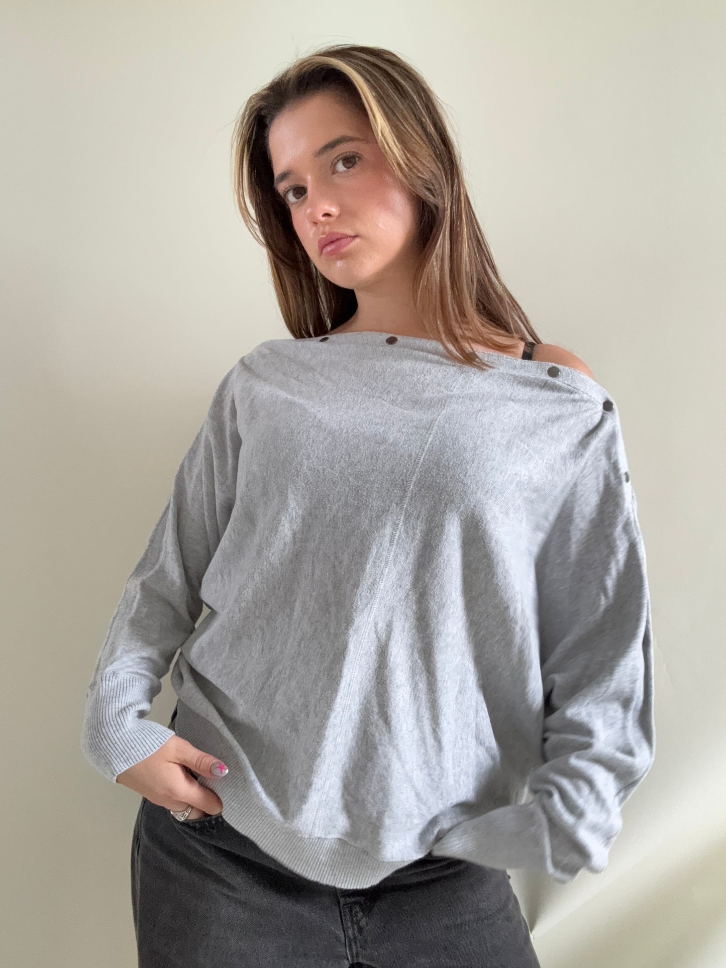 Allsaints Elle Popper Batwing Jumper (L)