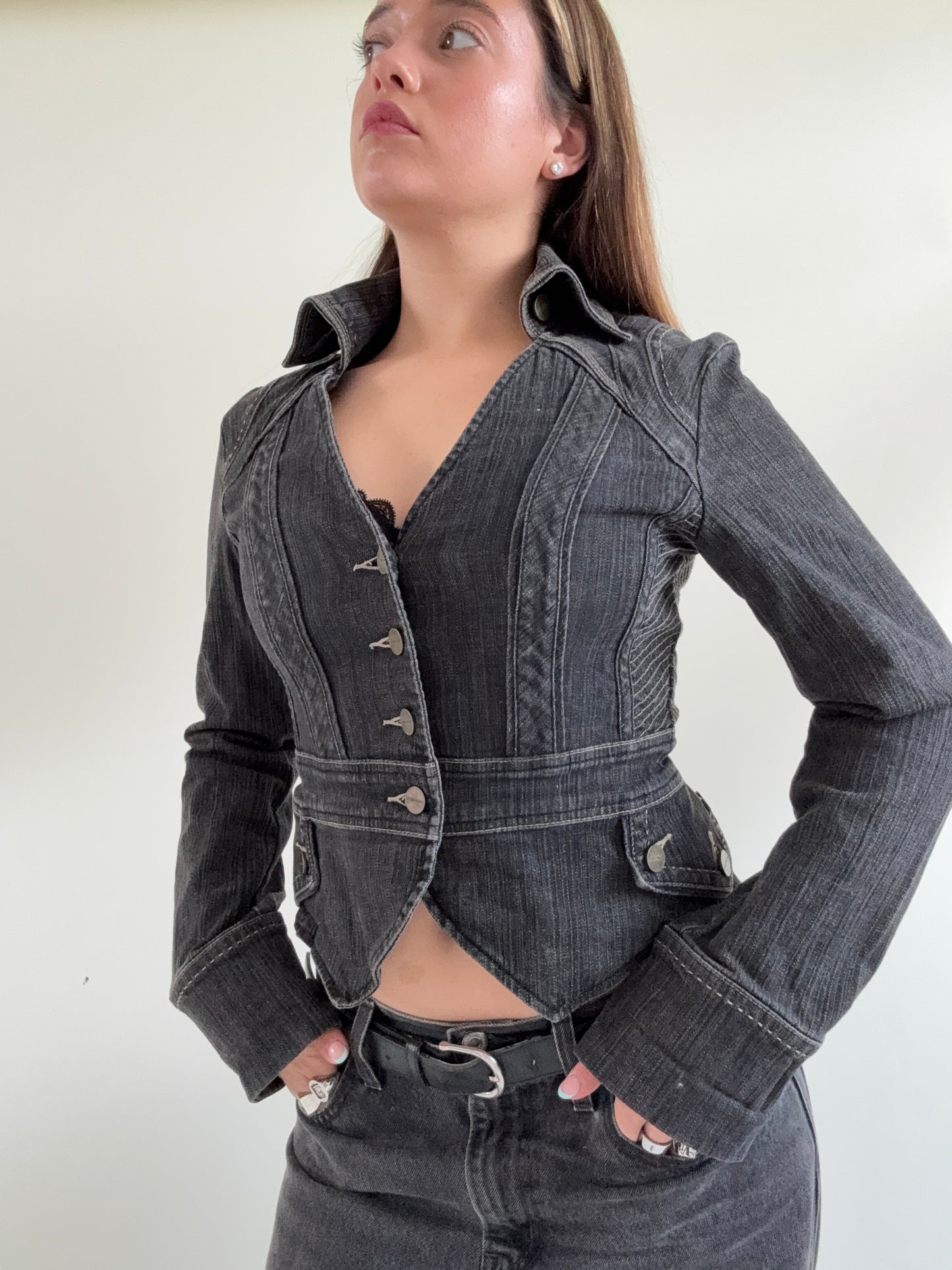Karen Millen Fitted Denim Jacket (UK10)