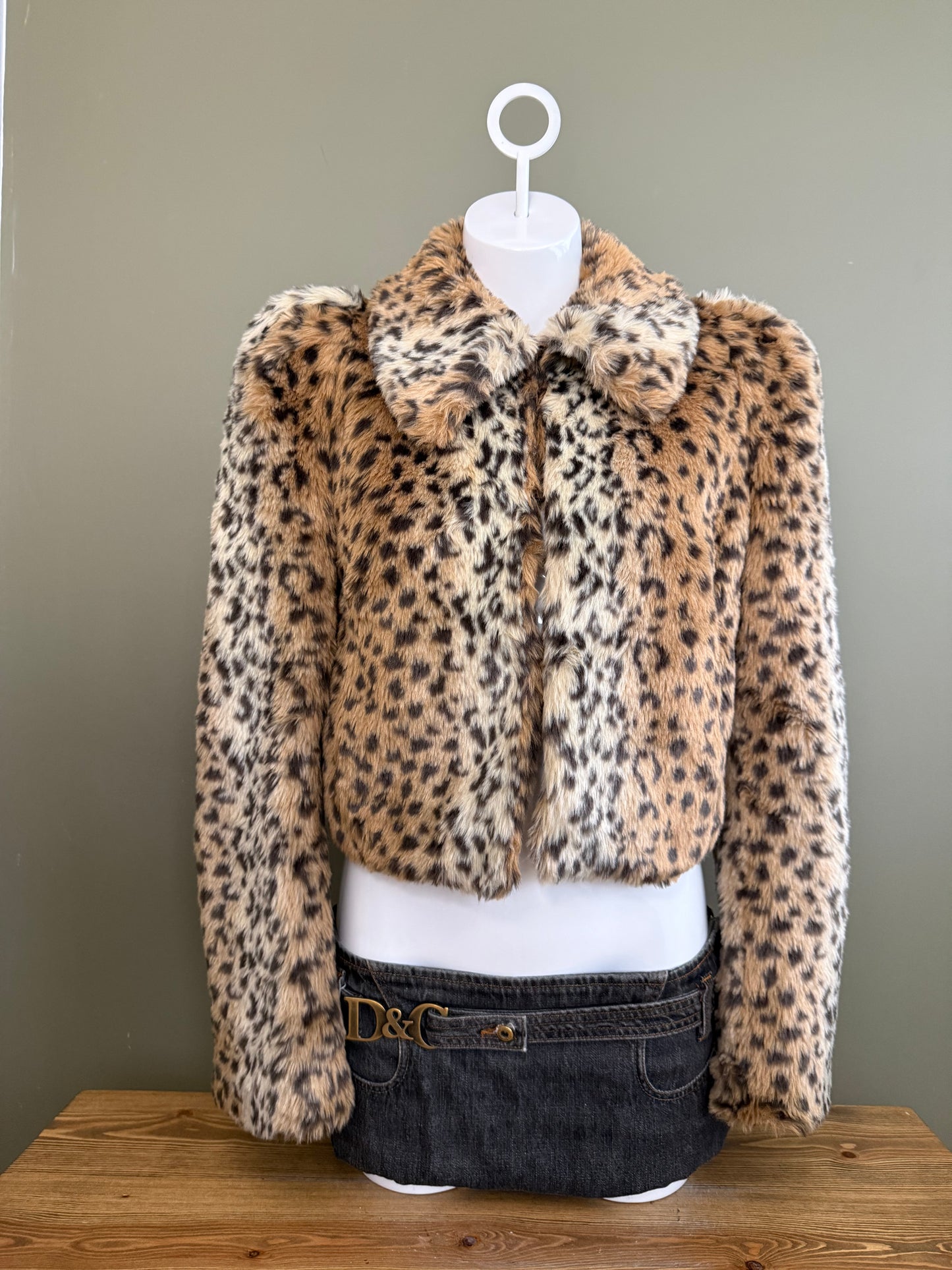 Leopard Faux Fur Jacket (UK8)