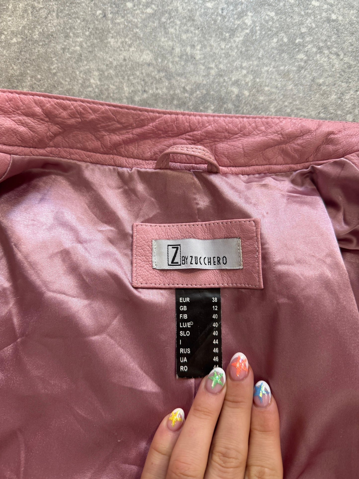 Pink Leather Jacket (UK12)
