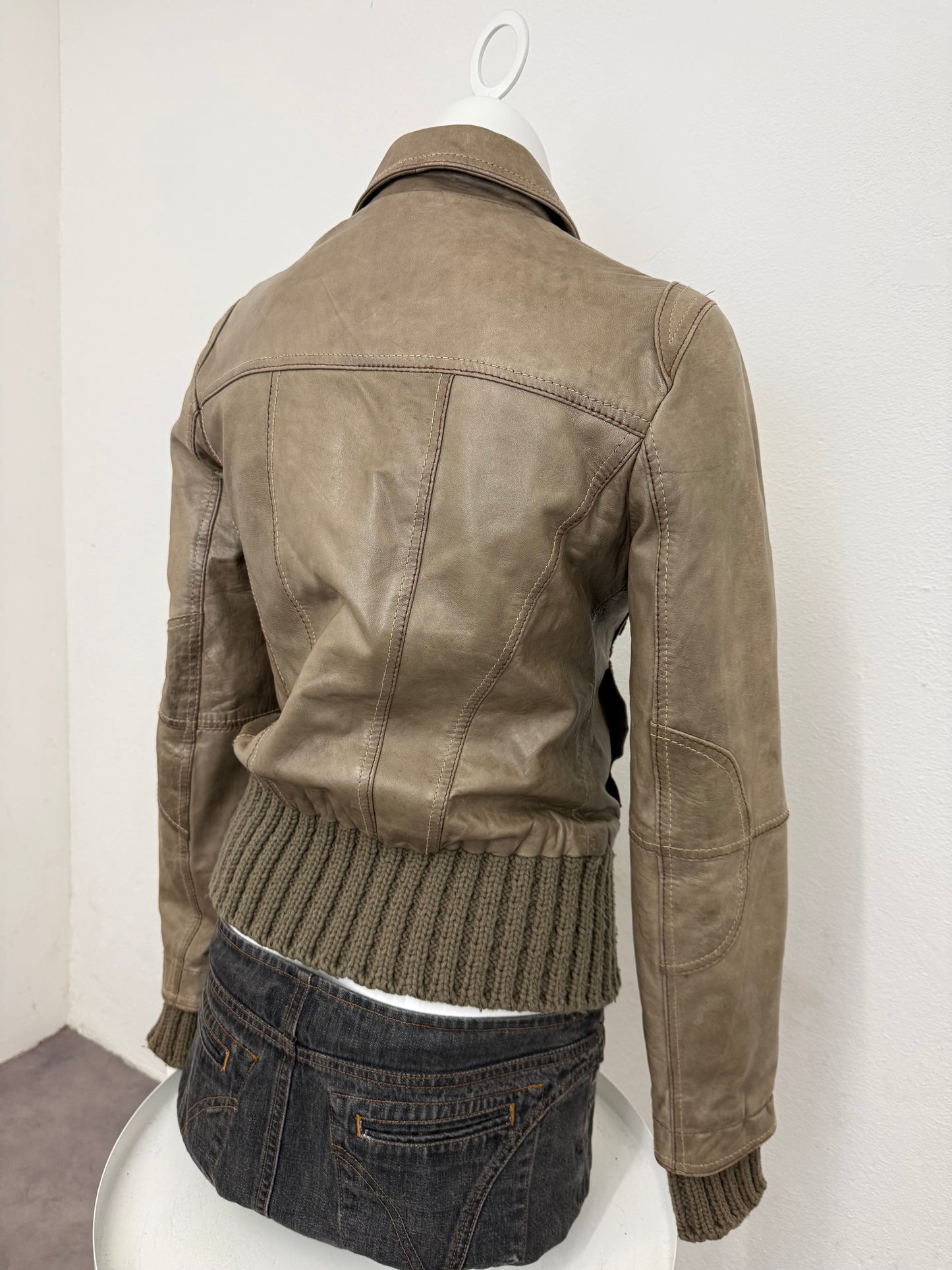 Leather Bomber Jacket (UK12)