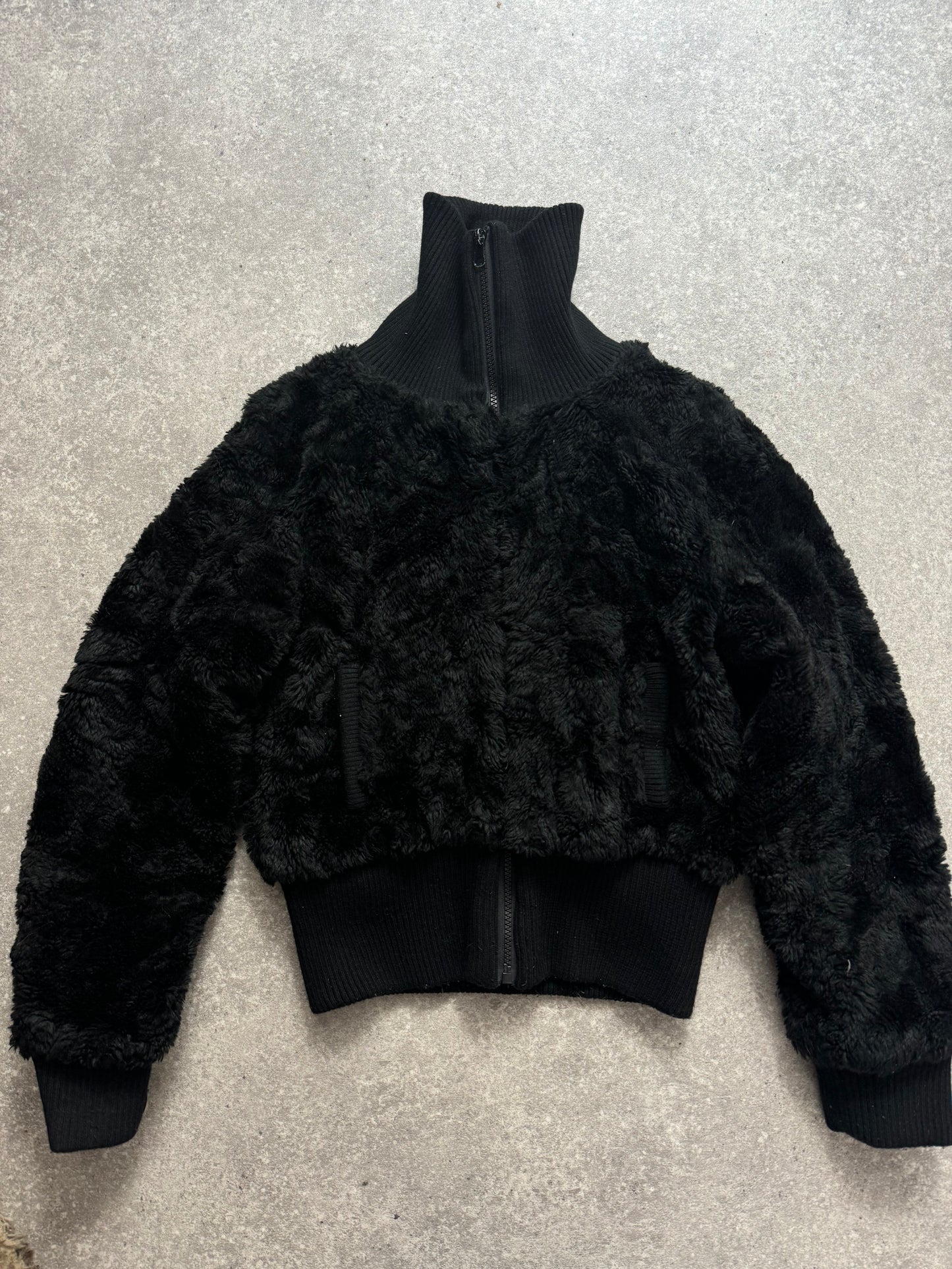 Black 00s Faux Fur Jacket